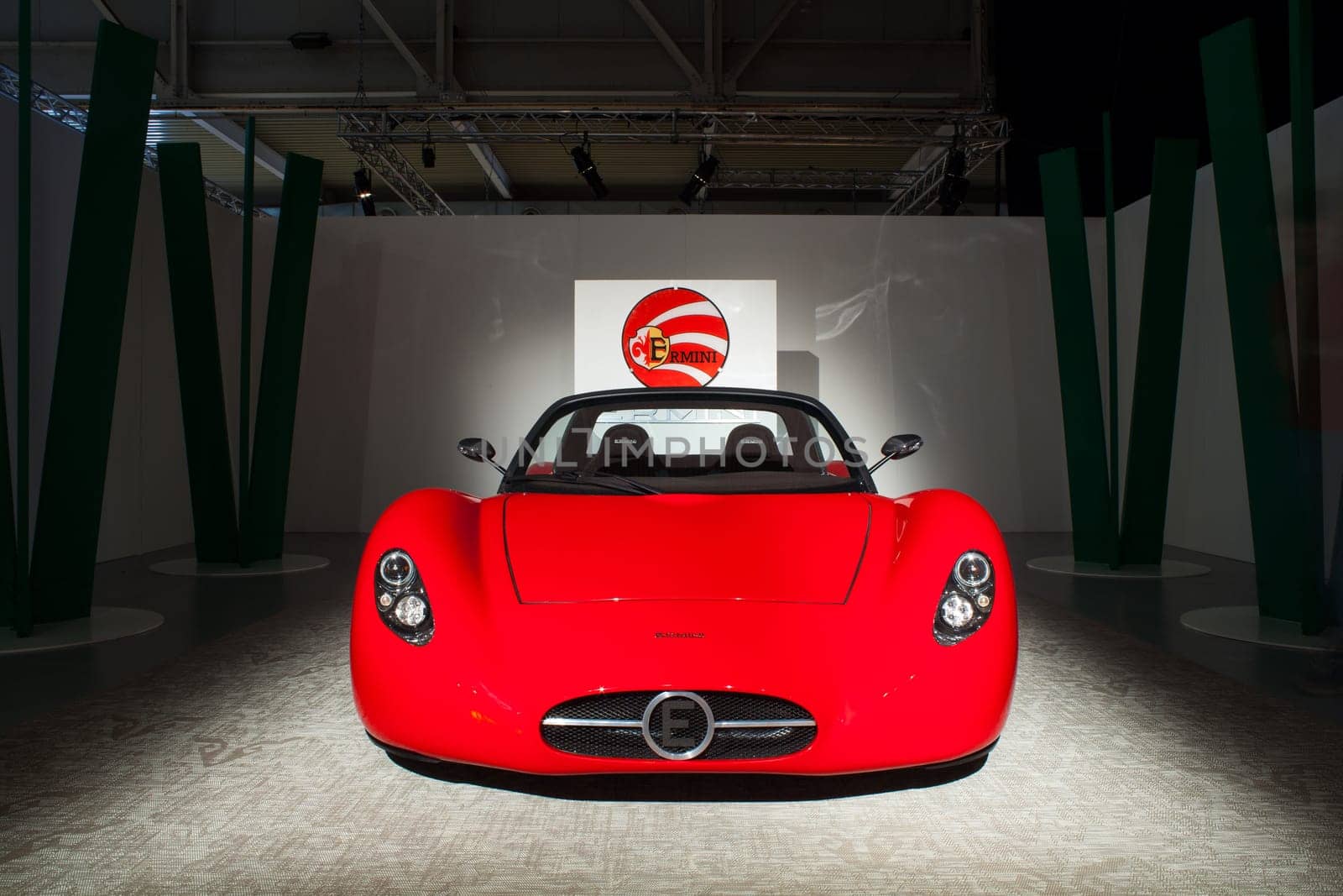 MILAN, ITALY - APRIL, 13: The new Ermini sport car design by Giulio Cappellini exsposed in the Temporary Museum for New Design during the Milan design week 8th - 13th April, photo take on April 13, 2014