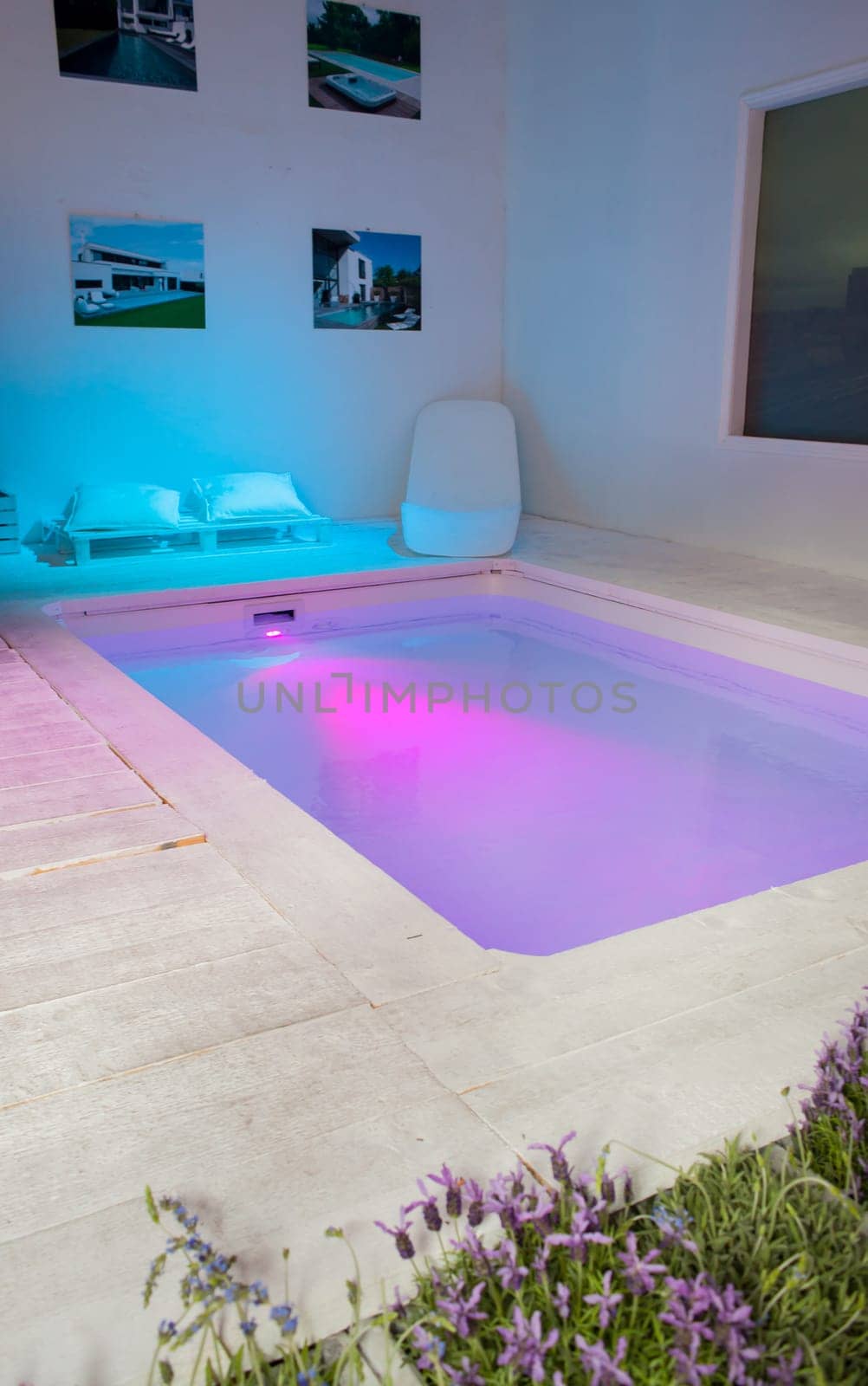 MILAN ITALY - APRIL 13: Vew of swimming pool during the Milan design week 8th - 13th April photo take on April 13 2014
