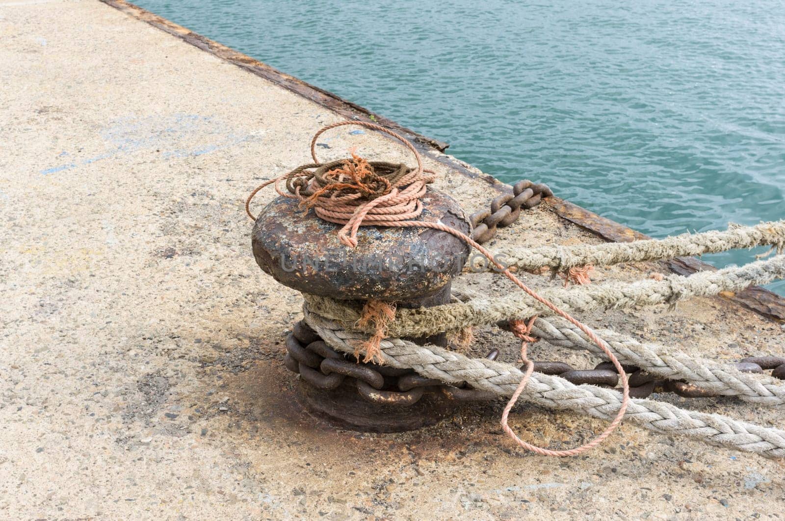 Mooring bitt in the port of Cagliari