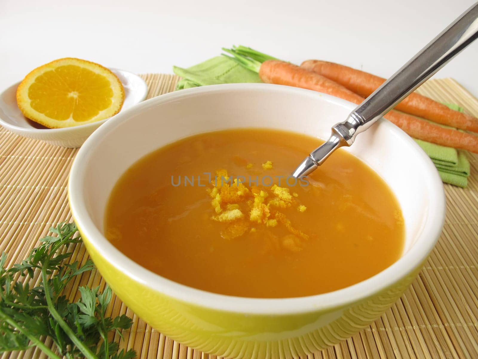 Carrot cream soup with orange