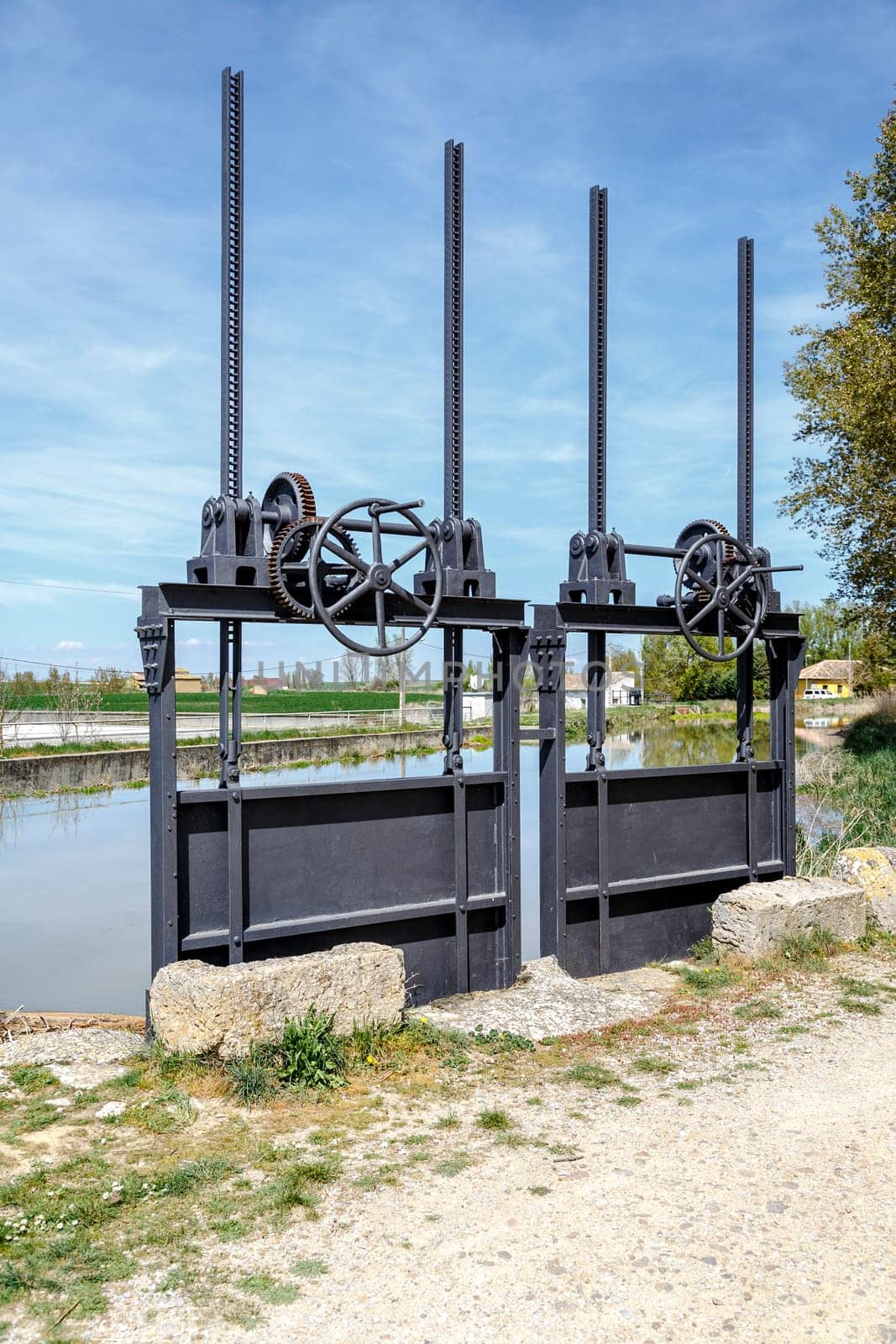 Canal locks in Fromista, Palencia, Spain