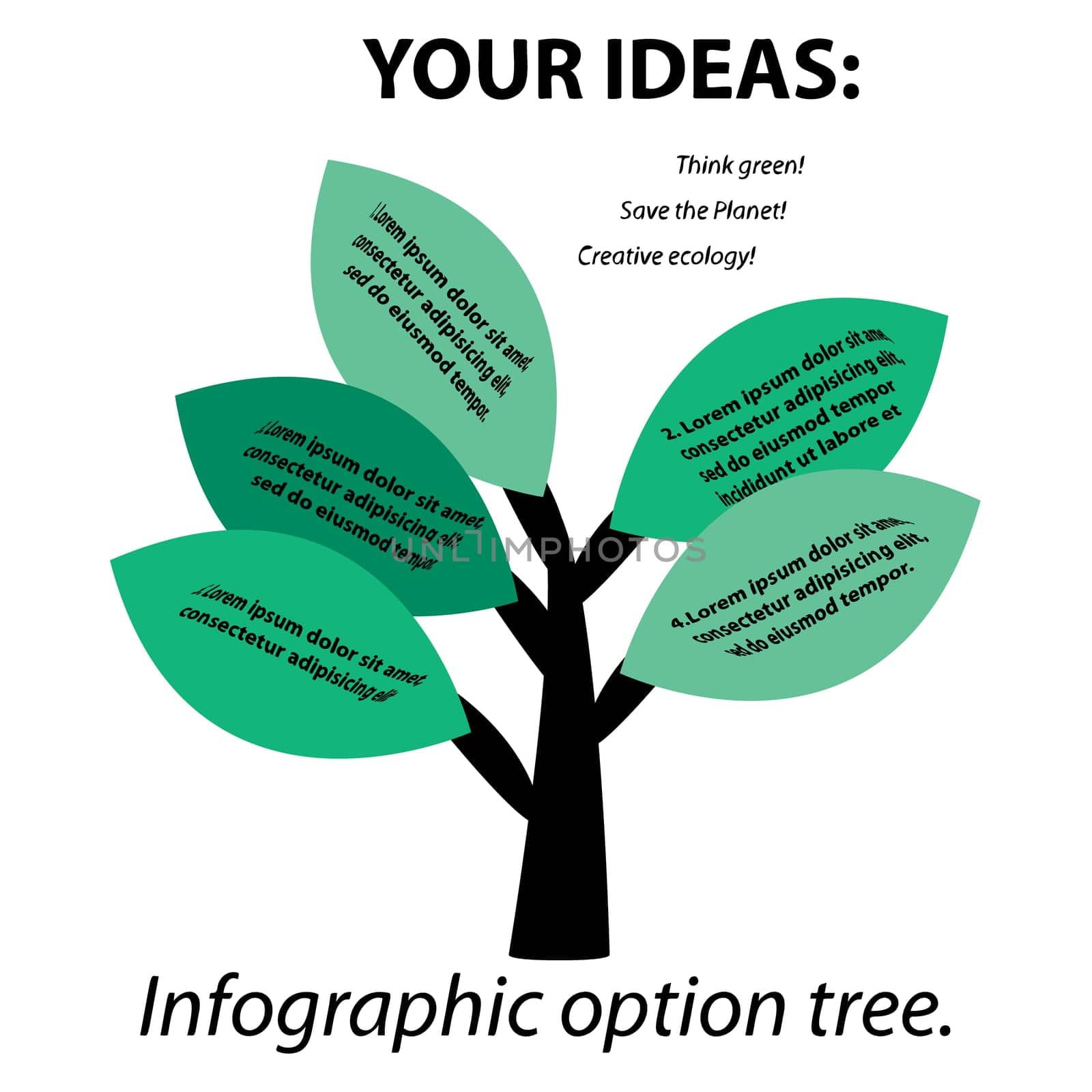 Infographic option tree for your ideas. Vector illustration.
