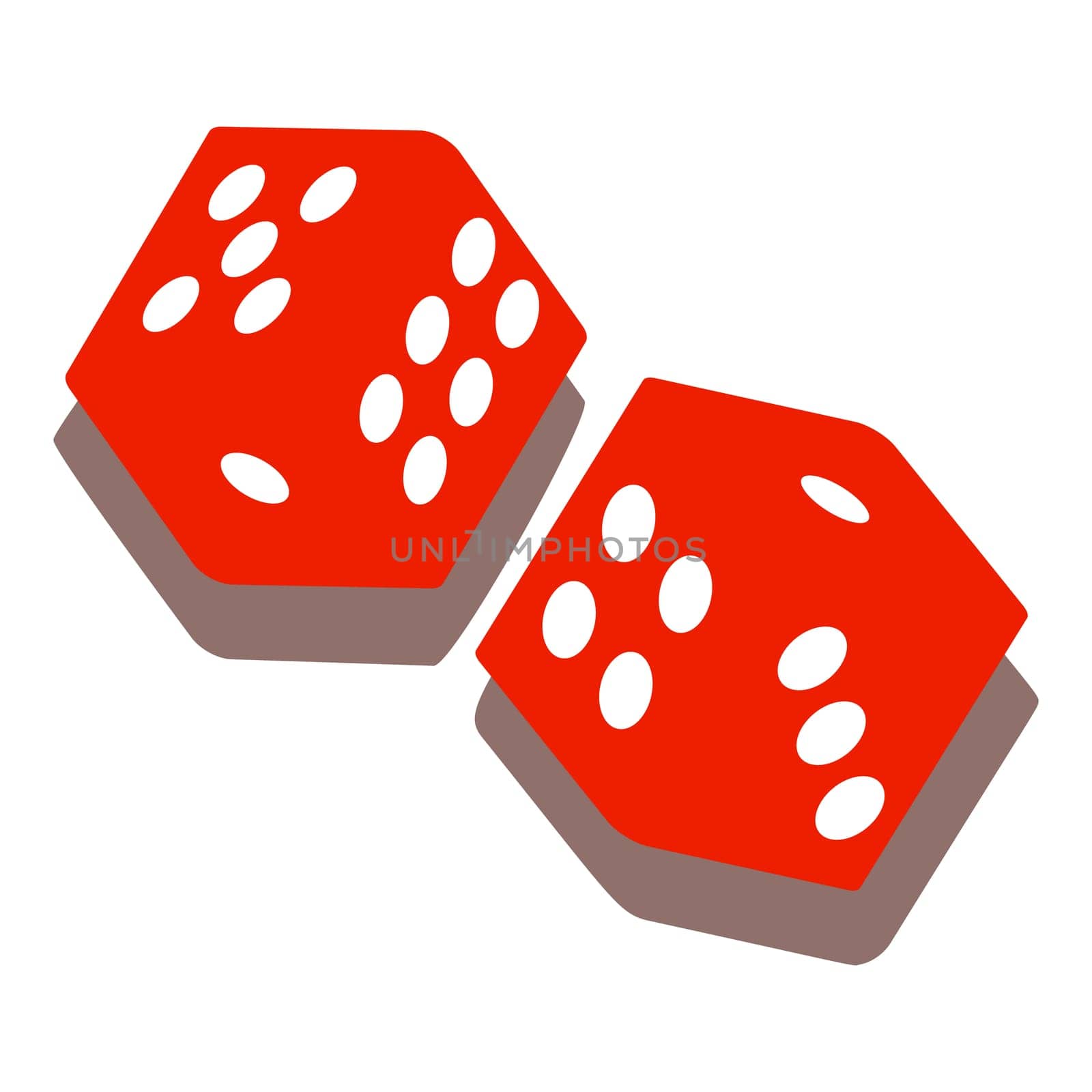 Dice, devil's bones, vector illustration.