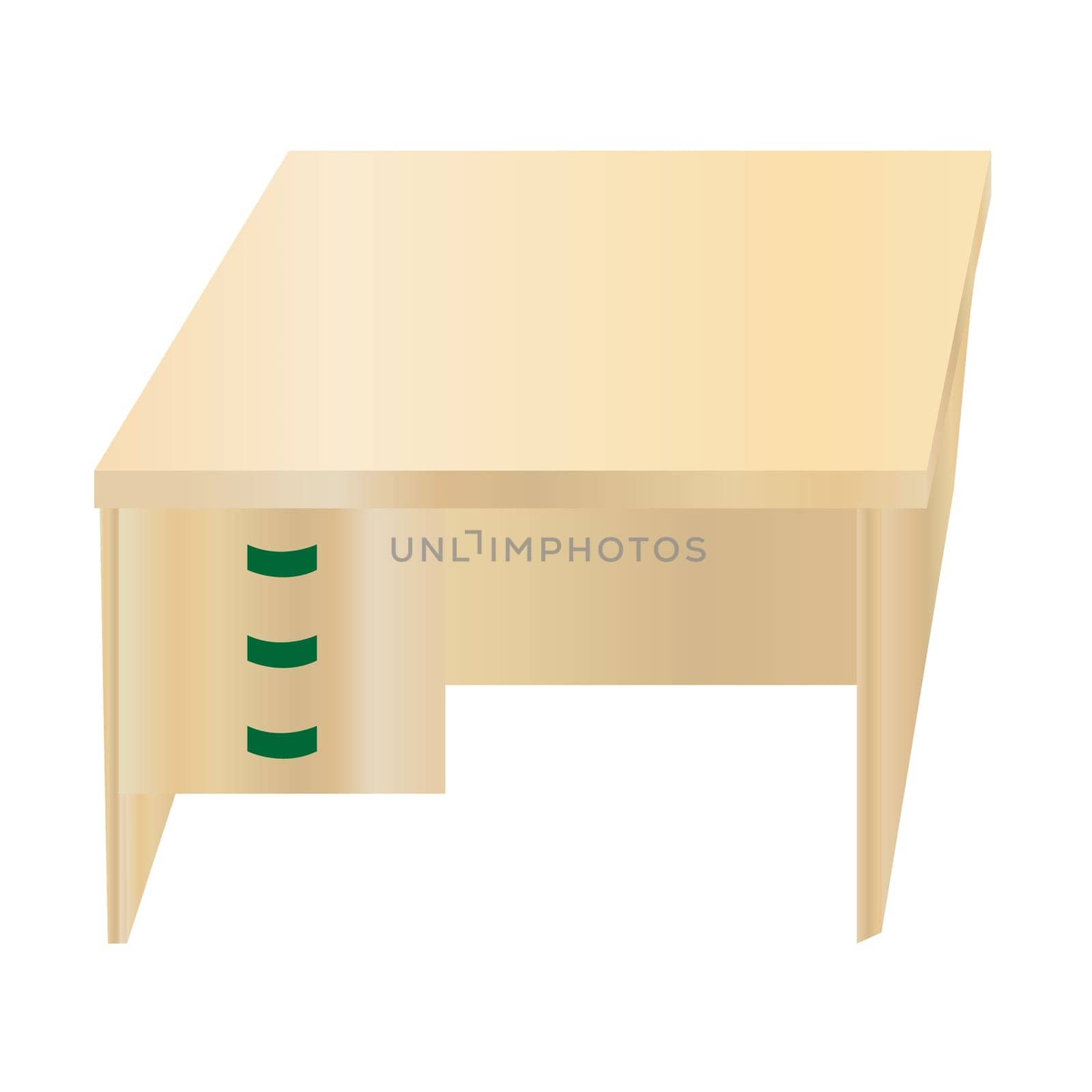 Isolated office table. Vector illustration contains gradients.