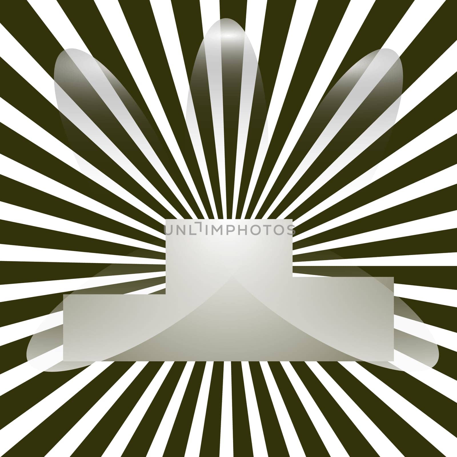 Pedestal, podium for winners in fame rays, vector illustration.
