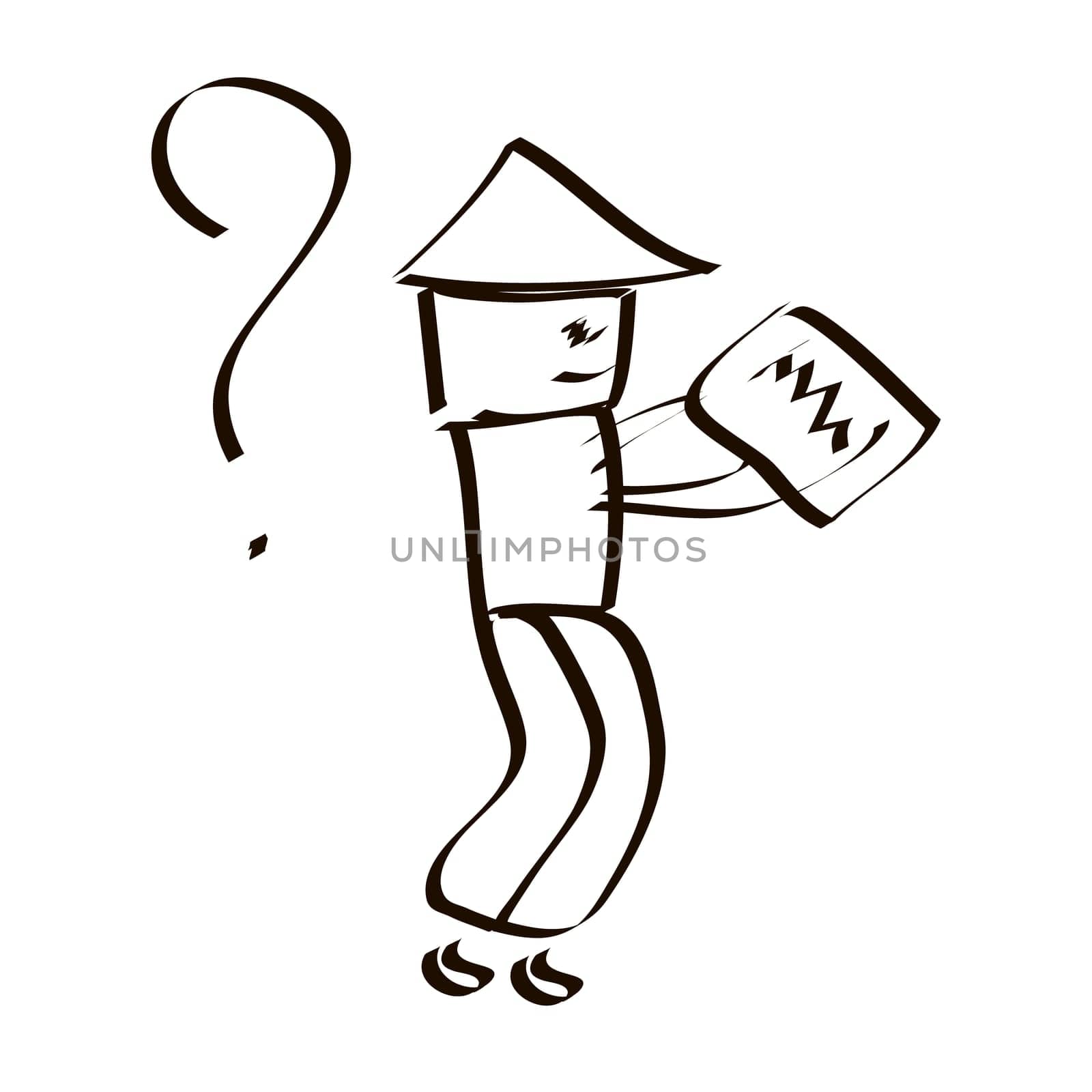 How to use a tablet. Vector illustration.