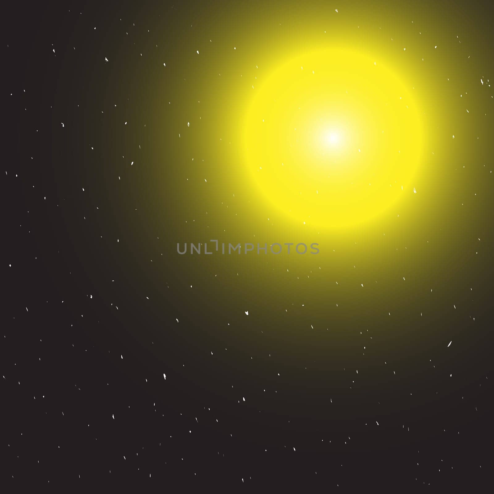 Vector illustration of shining sun with stars in space.