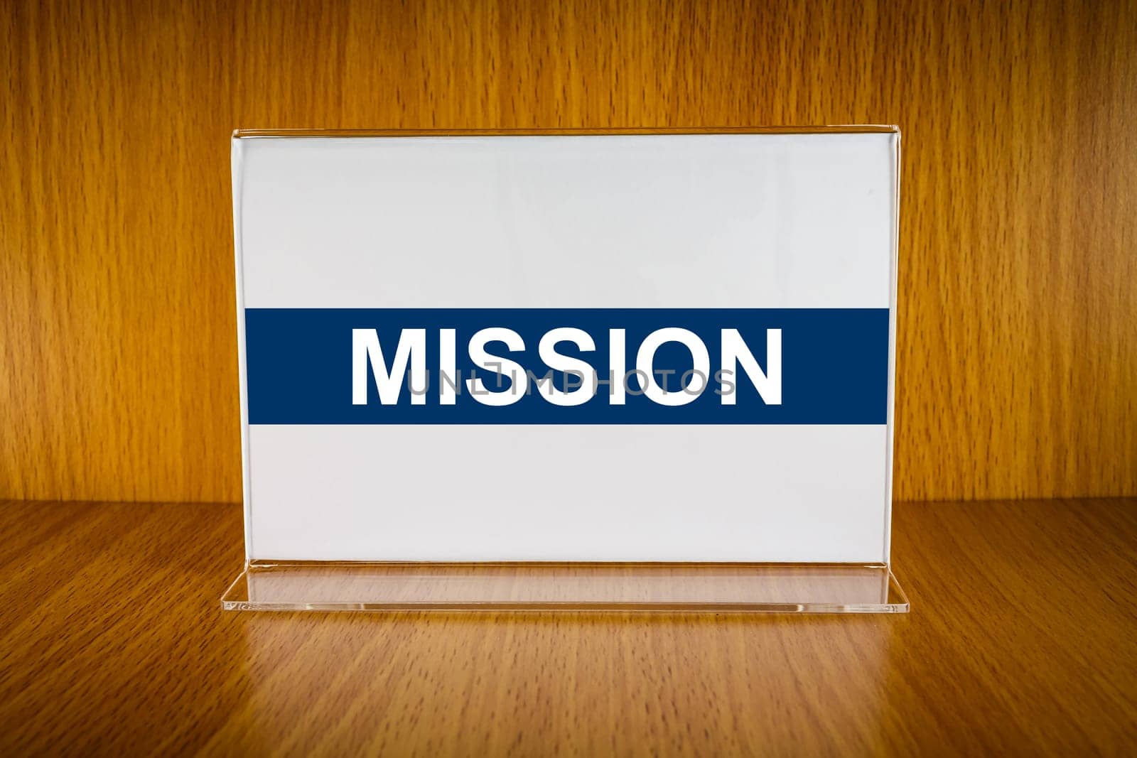 Mission word on clear Acrylic card holder