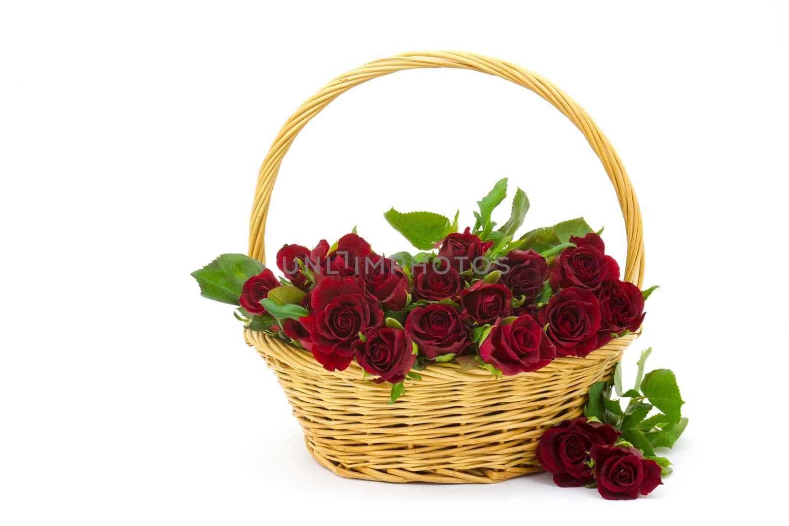 red roses in a basket