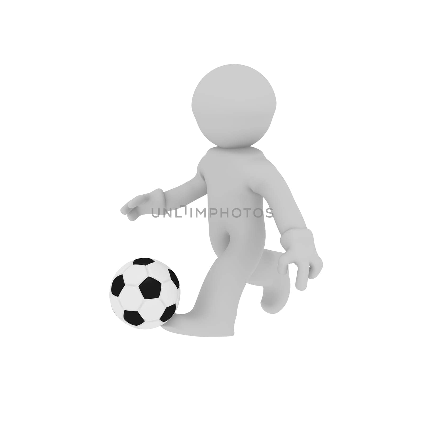 Soccer player with a ball