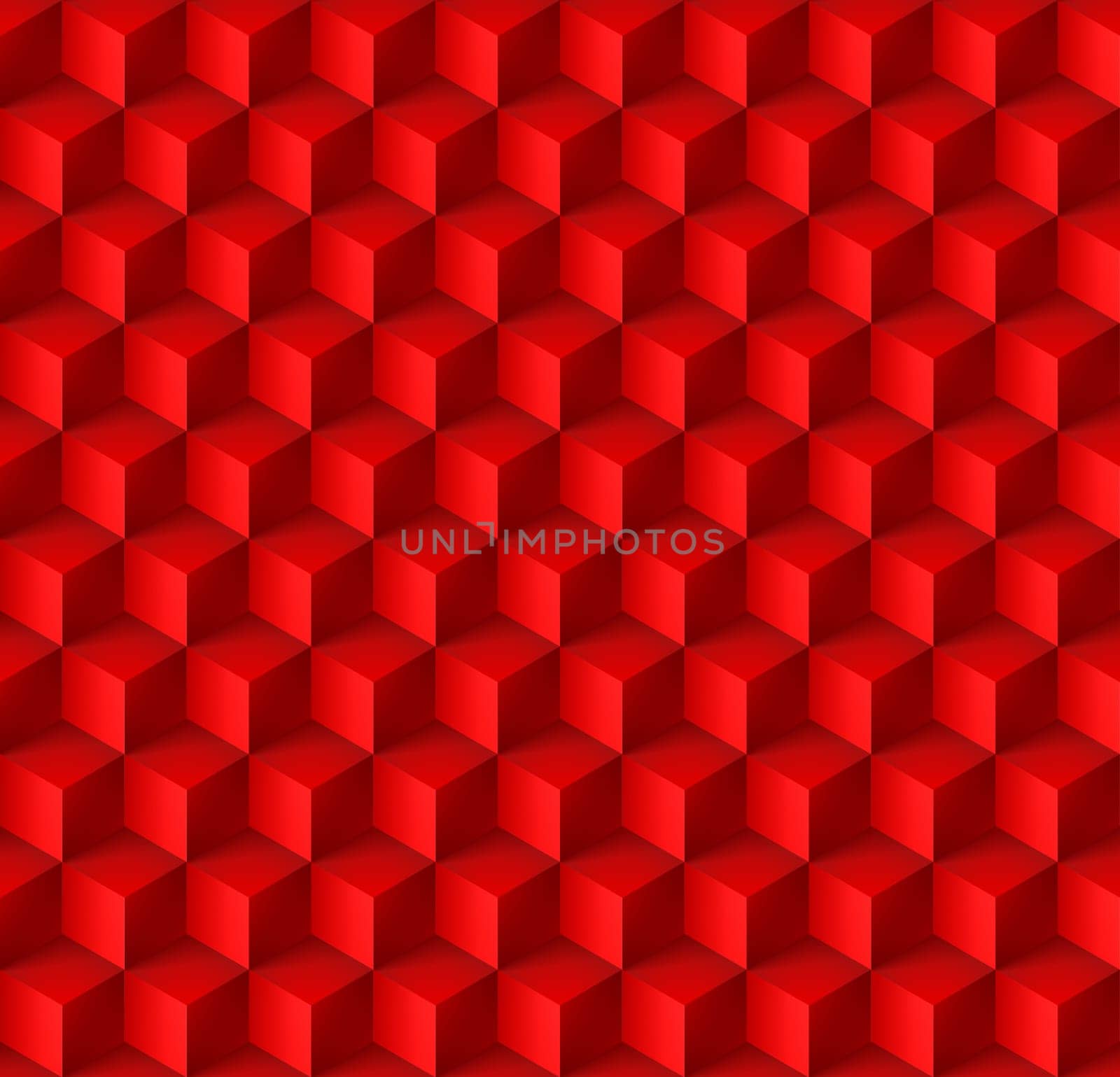Abstract geometric background with cubes in red