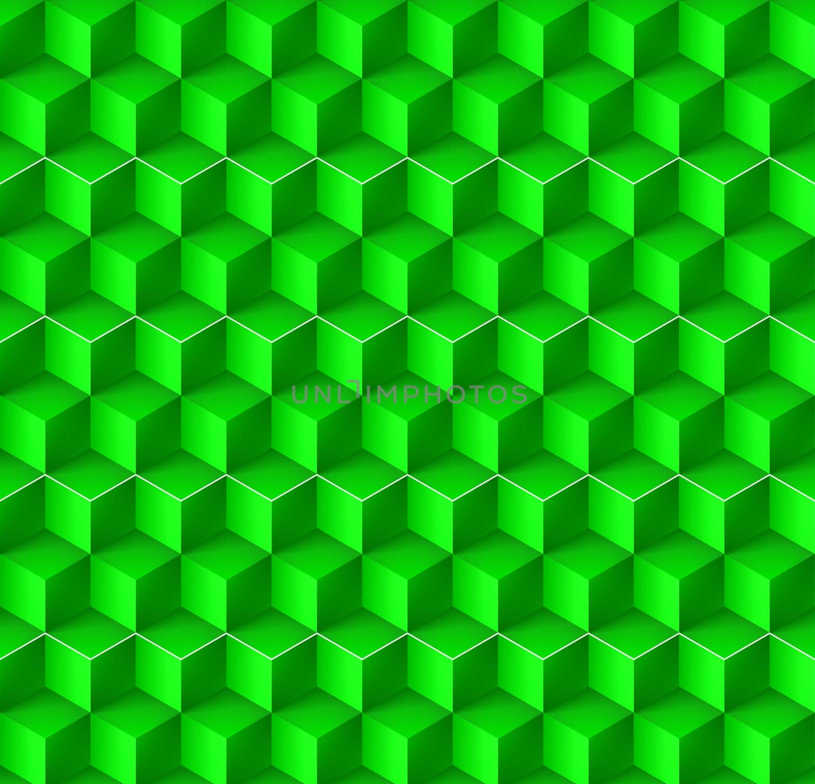 Abstract geometric background with cubes in green