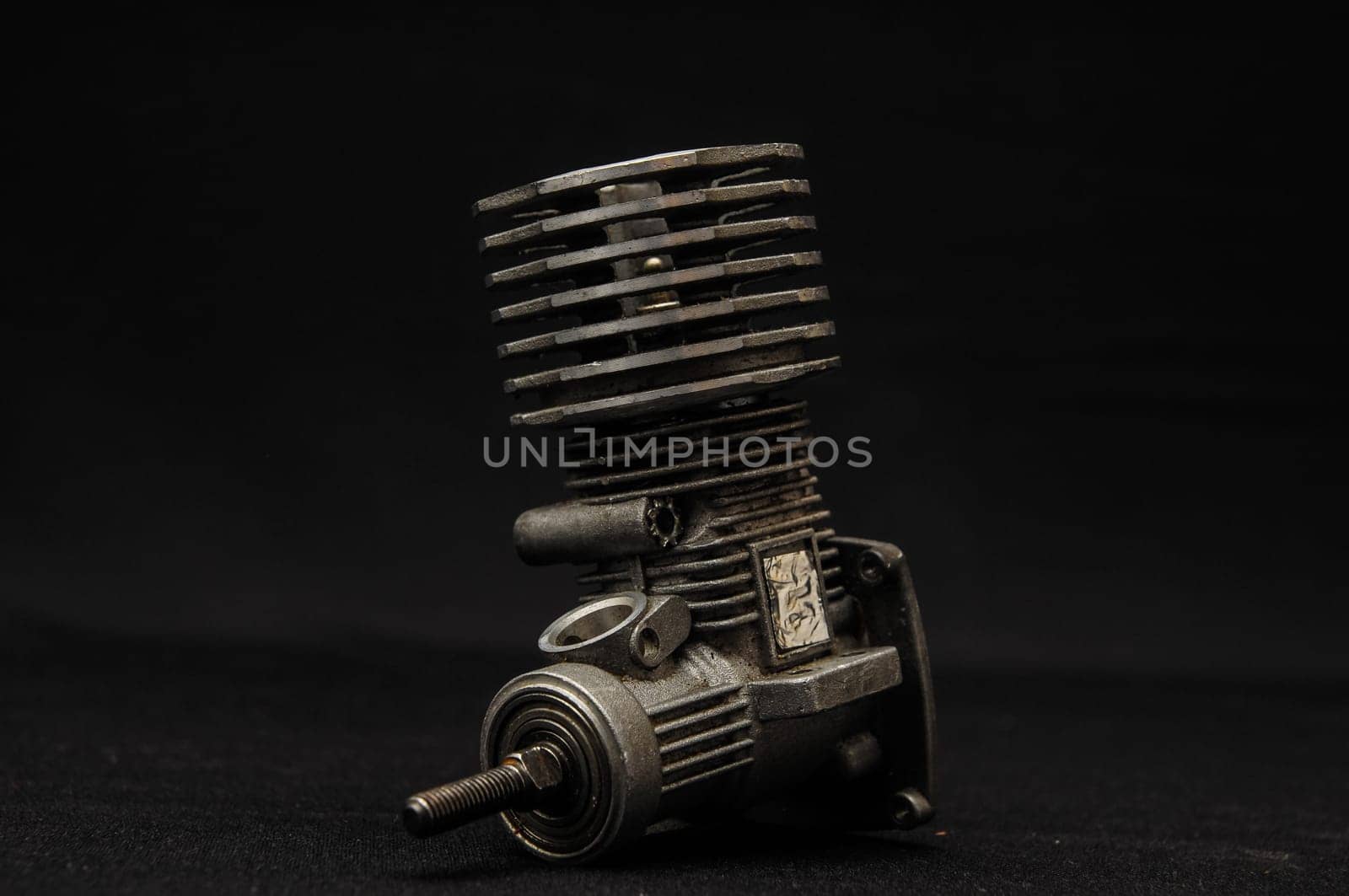 Complex engine of modern car model view