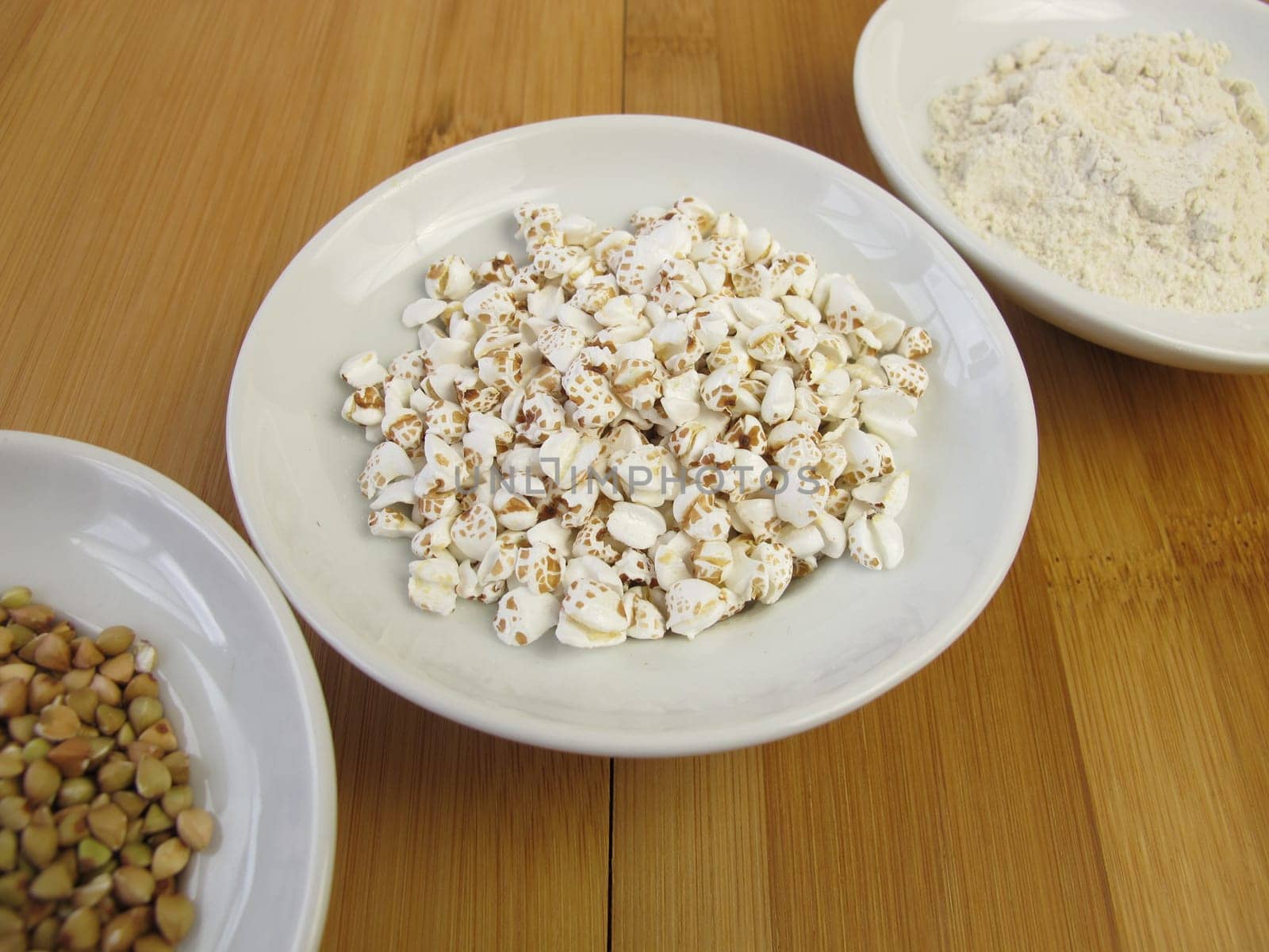 Buckwheat,wholewheat flour and buckwheat pops