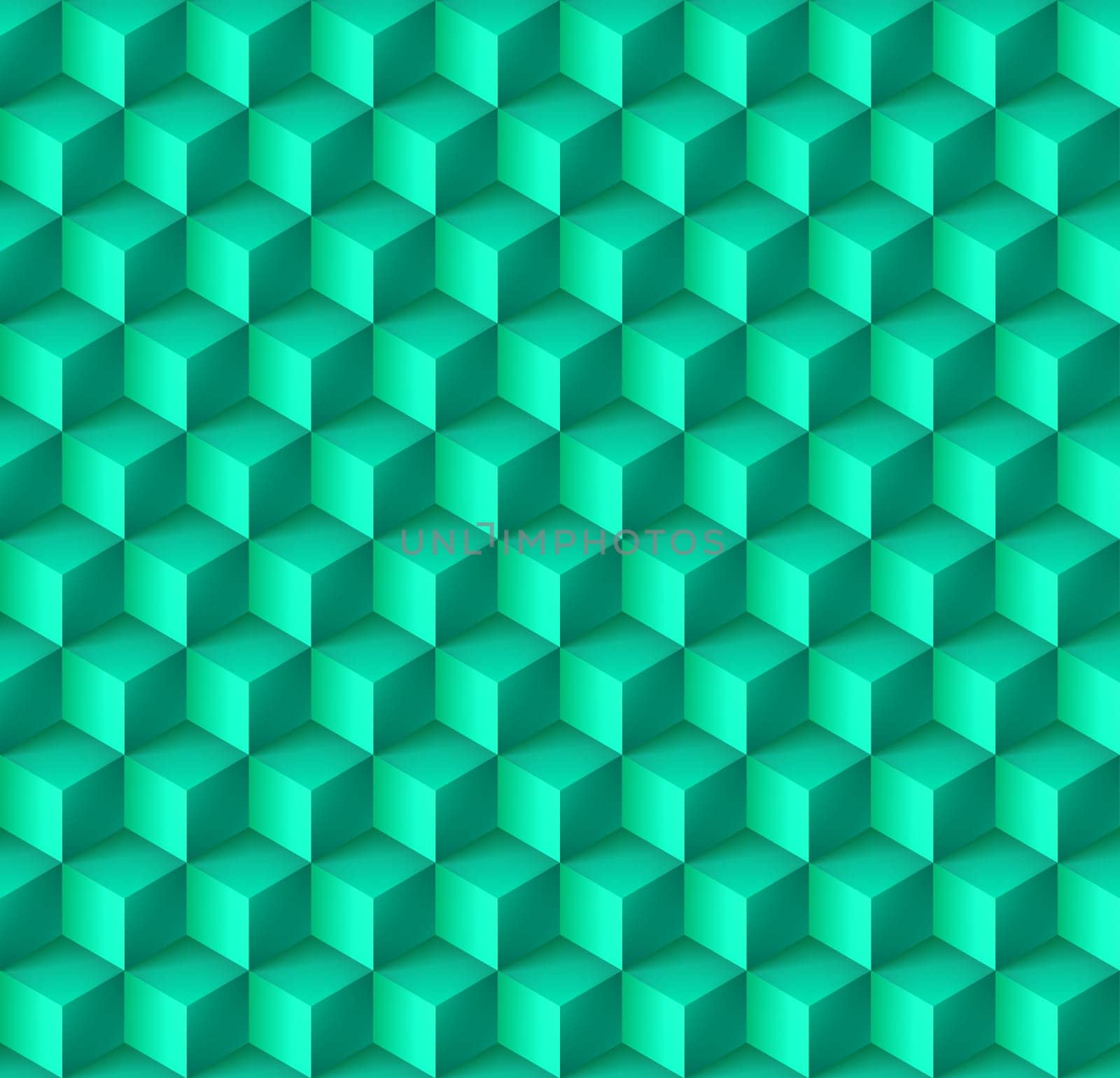 Abstract geometric background with cubes in cyan