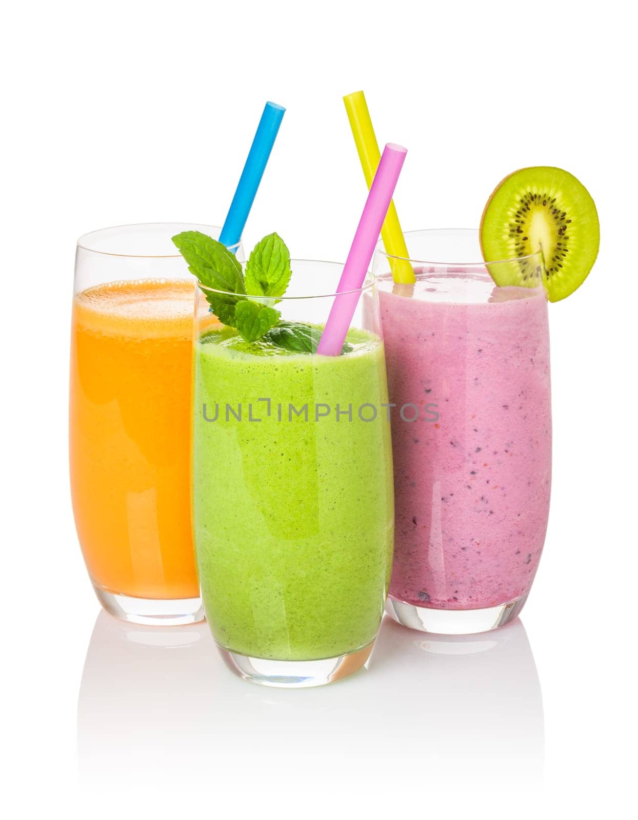 Smoothies made from fruit and vegetables