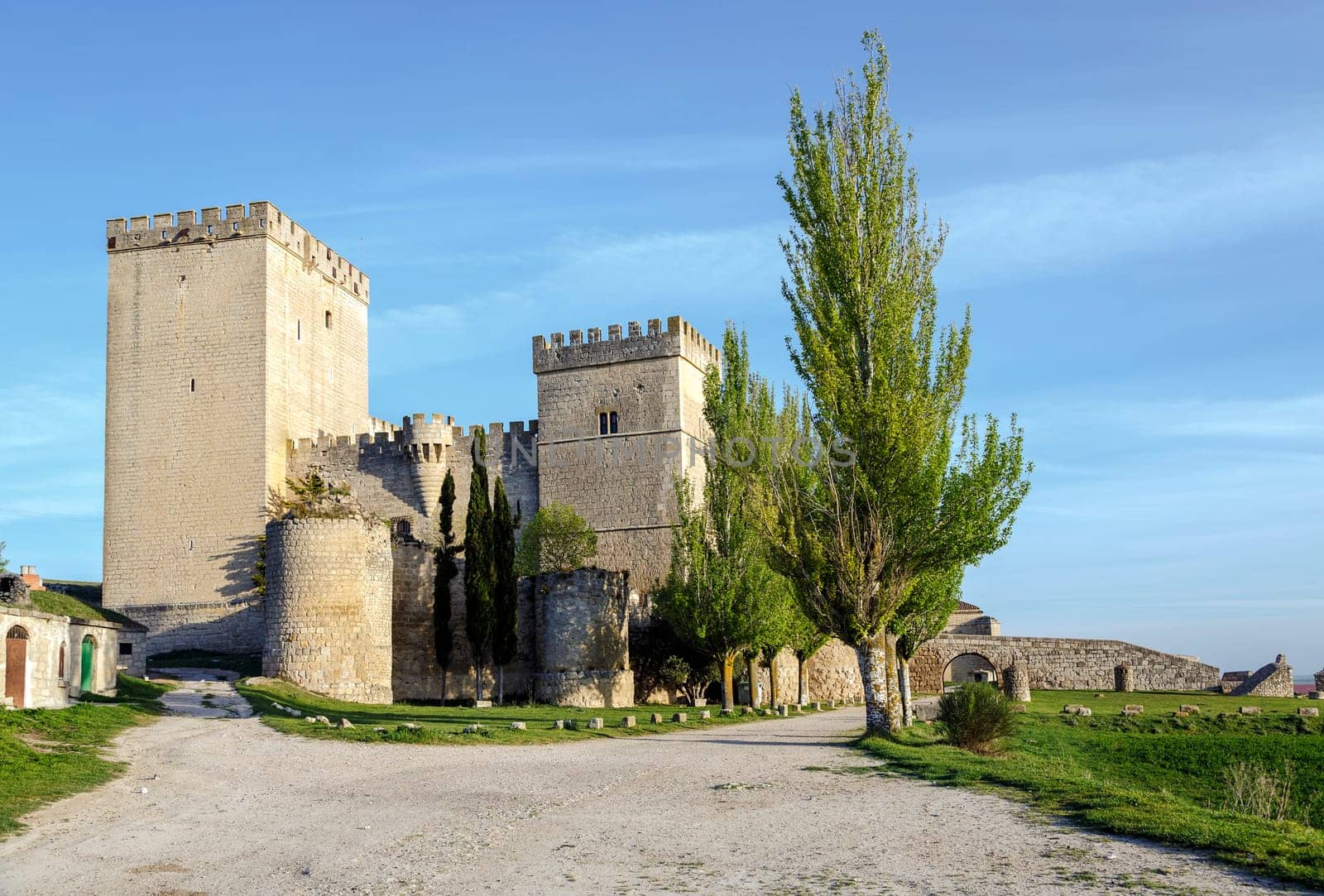 medieval street of ampudia in palencia province, Spain