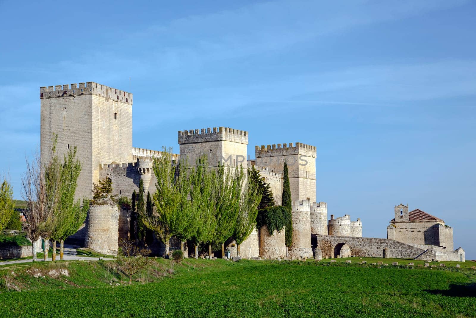 medieval street of ampudia in palencia province, Spain