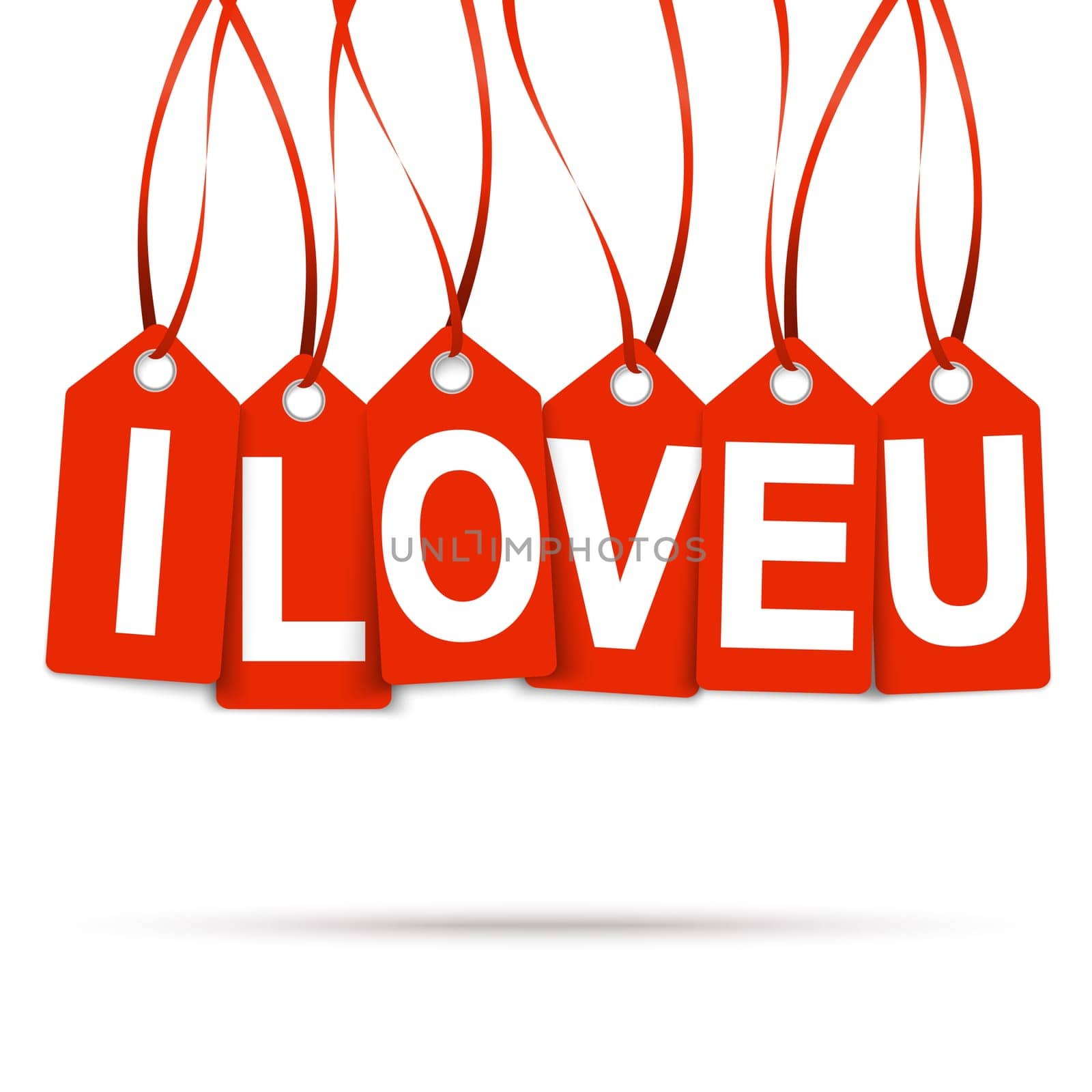 Hang tags " I LOVE U """
