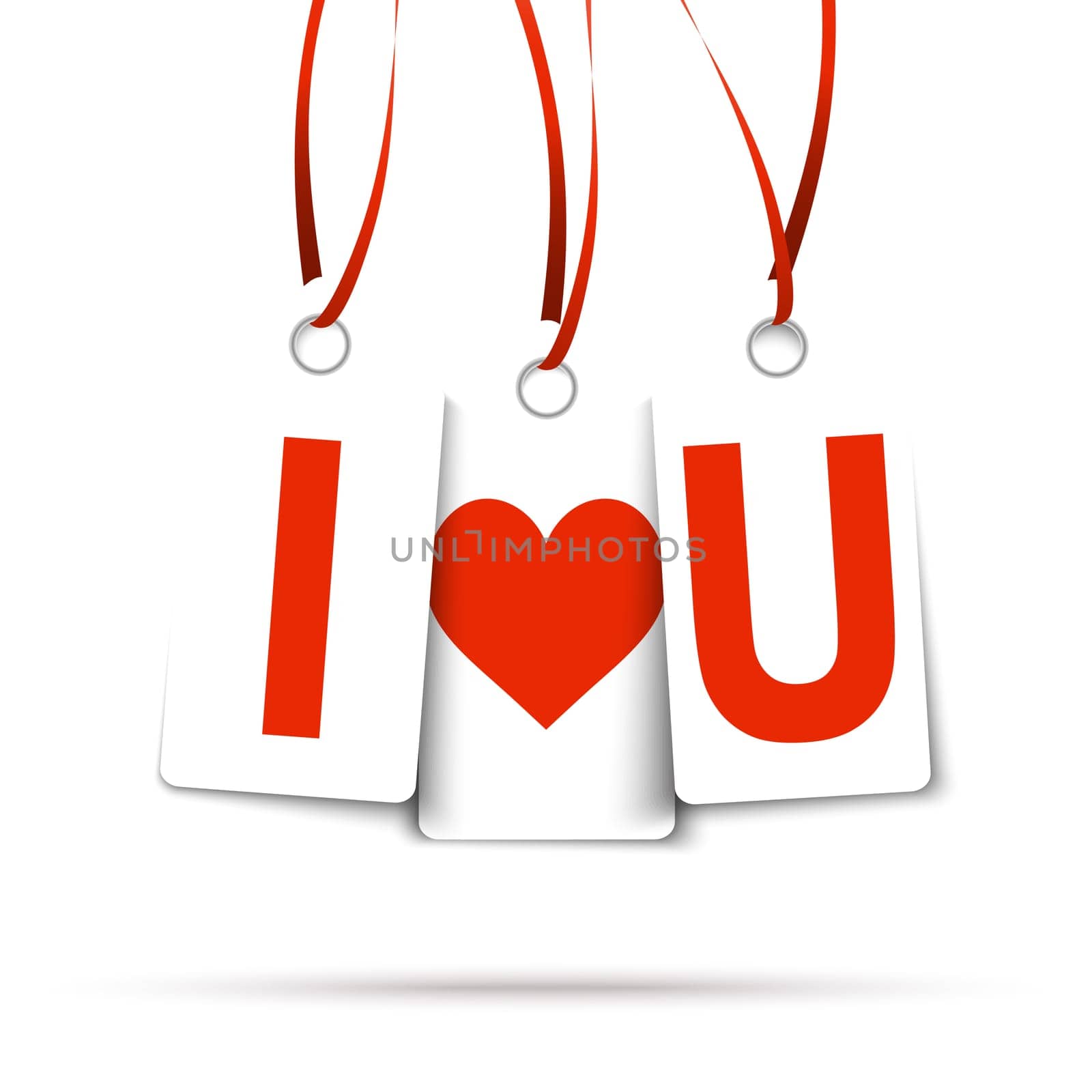 Hang tags " I LOVE U """