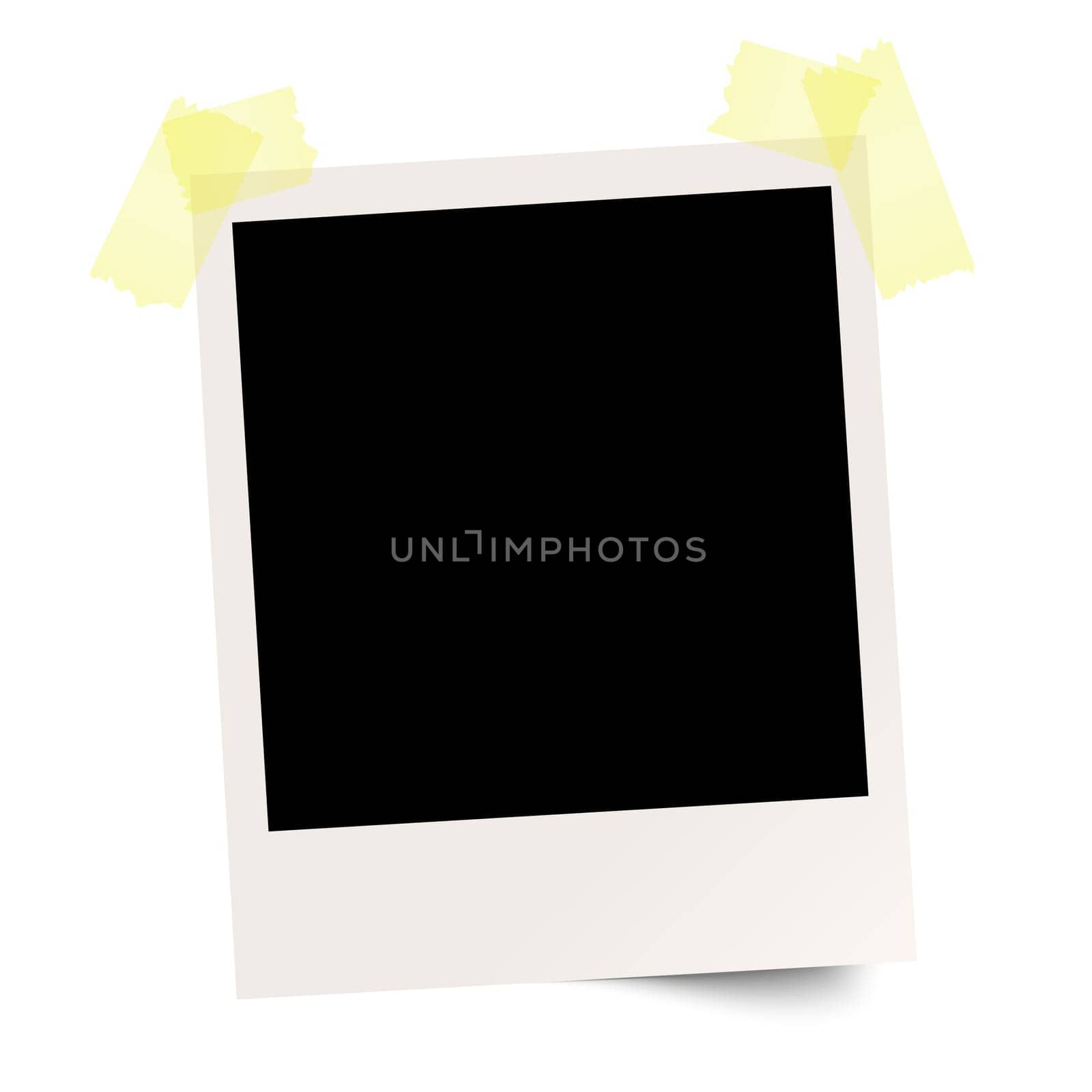 empty Polaroid with tape