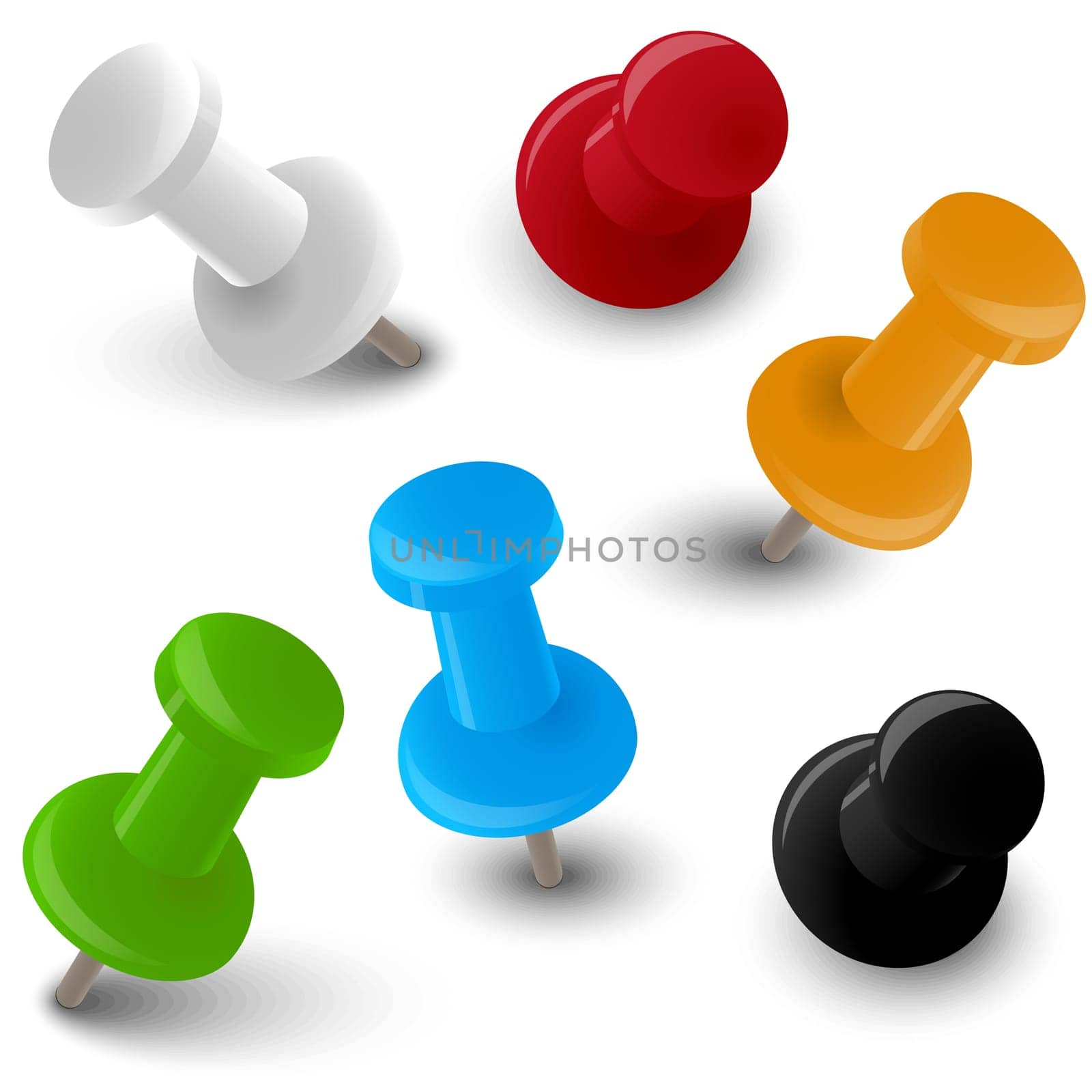 Set of different colored pinnacers