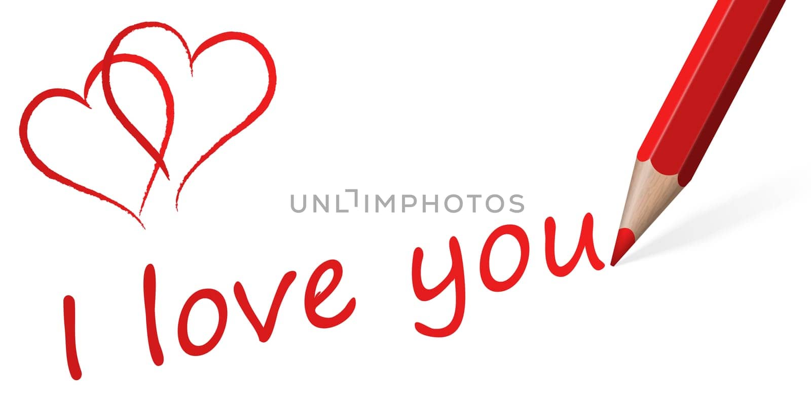 Pen with text " I love you """