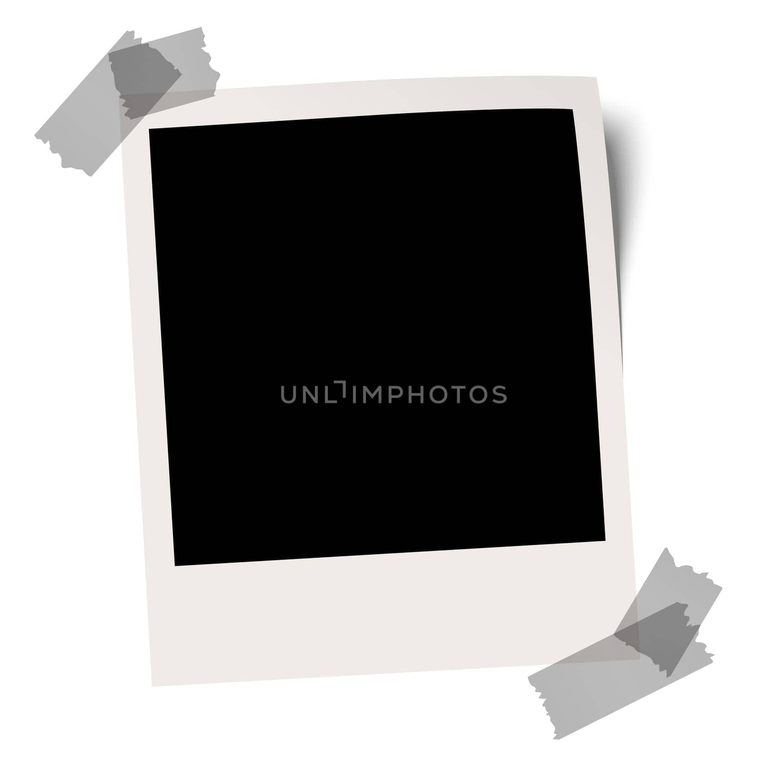 empty Polaroid with tape