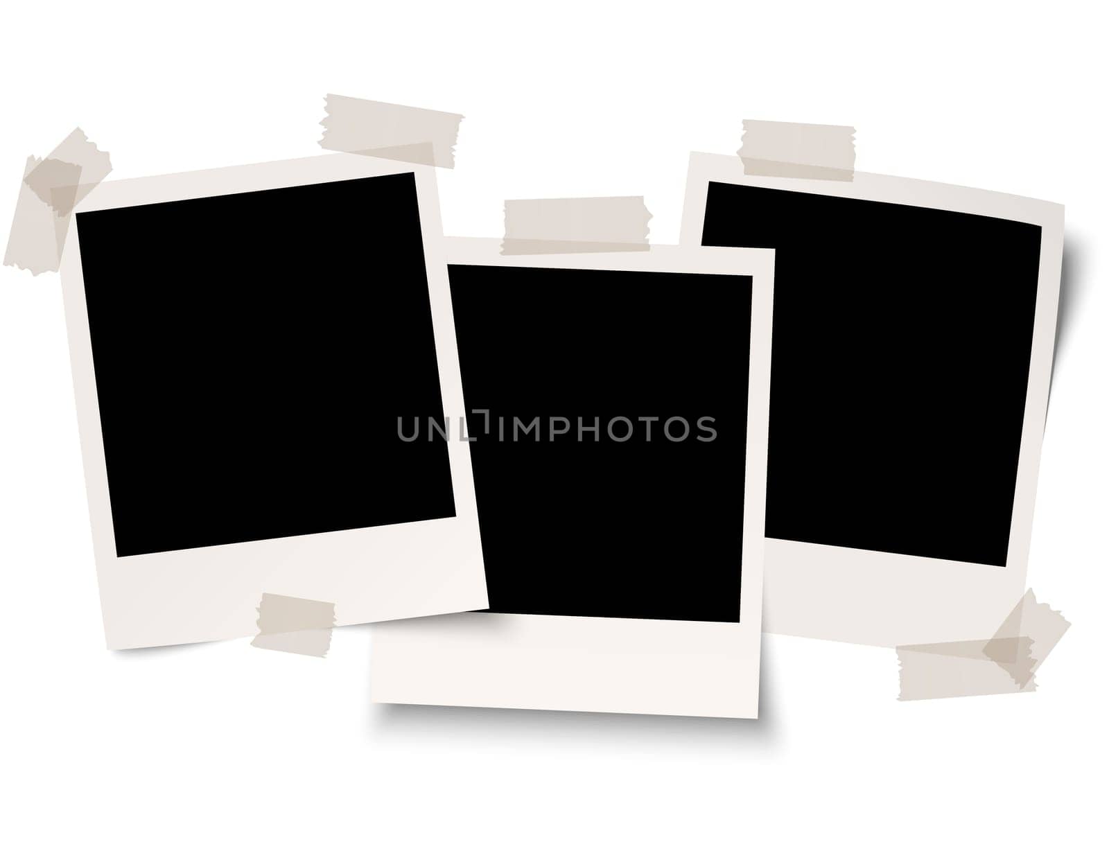 empty Polaroid with tape