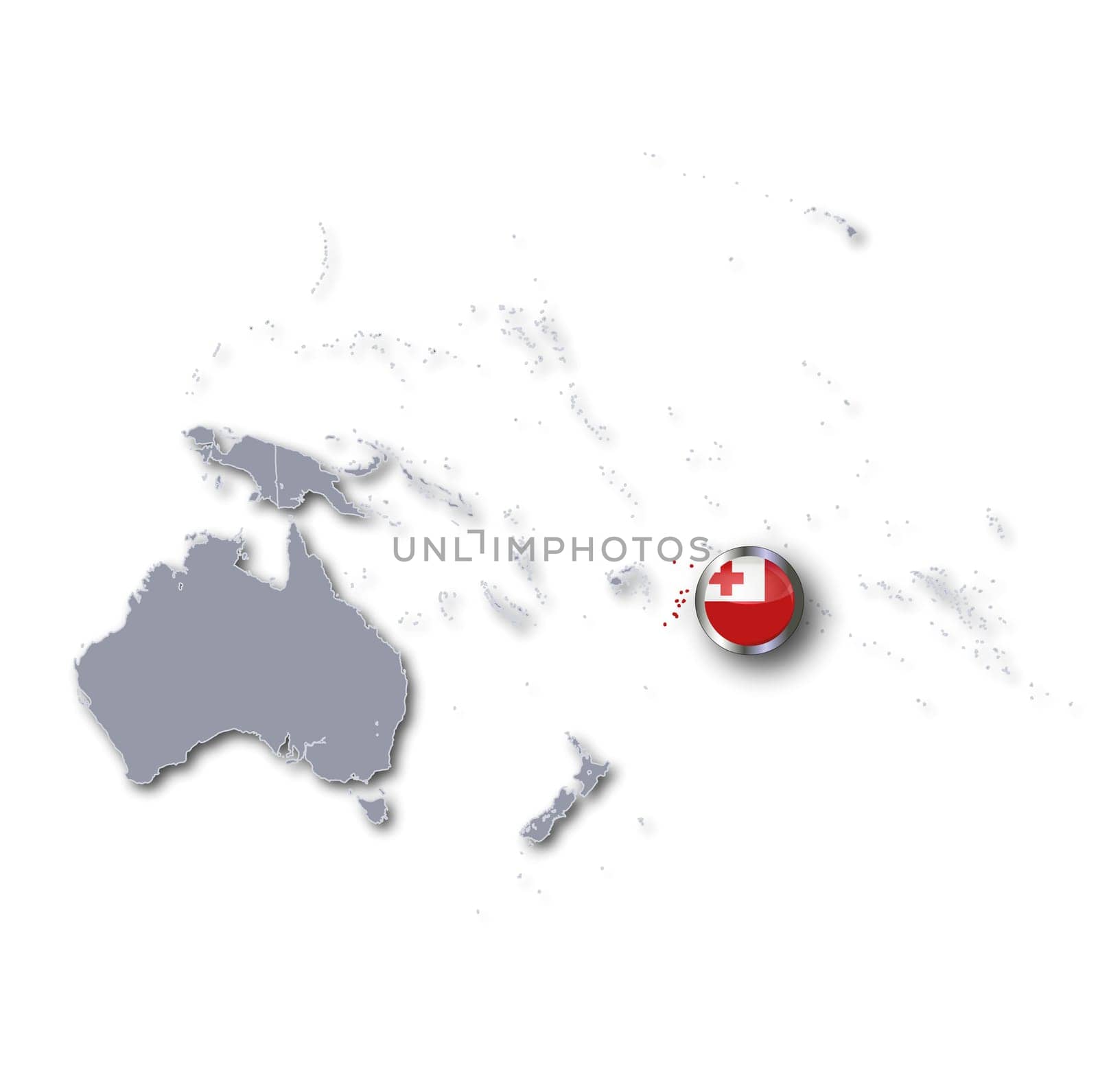 Pacific Map with Tonga
