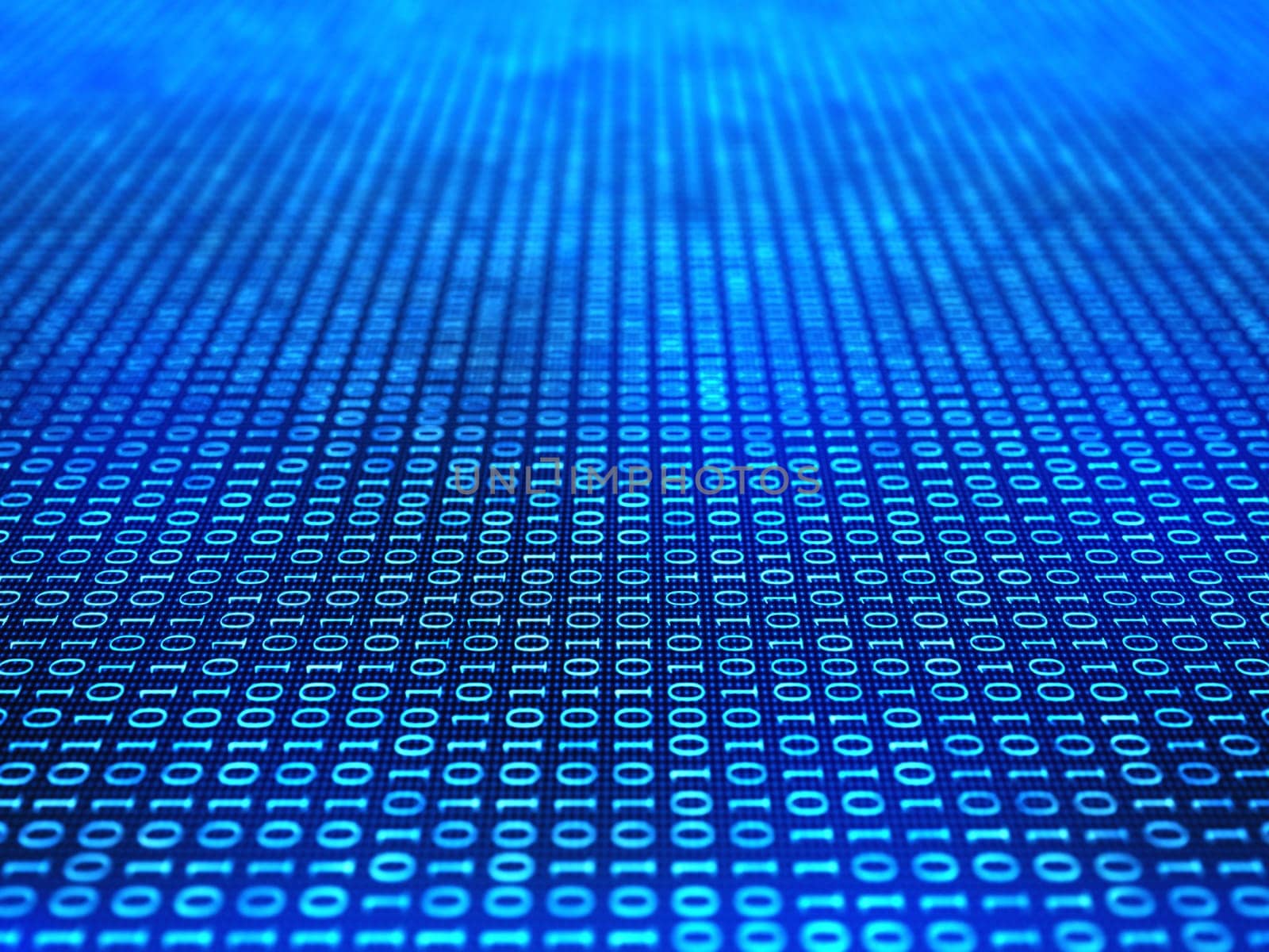 Binary background with deph of field. Concept of technology.