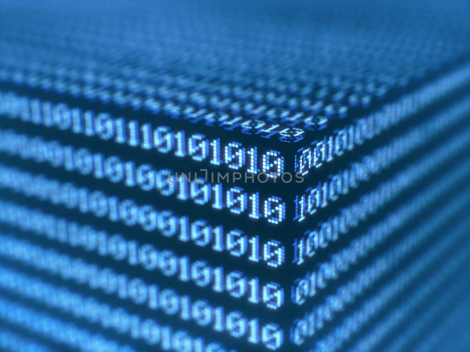 Binary background with depth of field. Concept of technology.