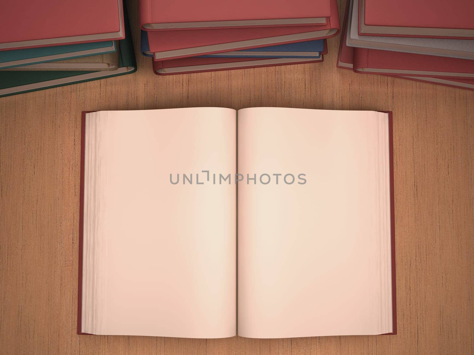Book with white pages. Your text or image on the white pages.