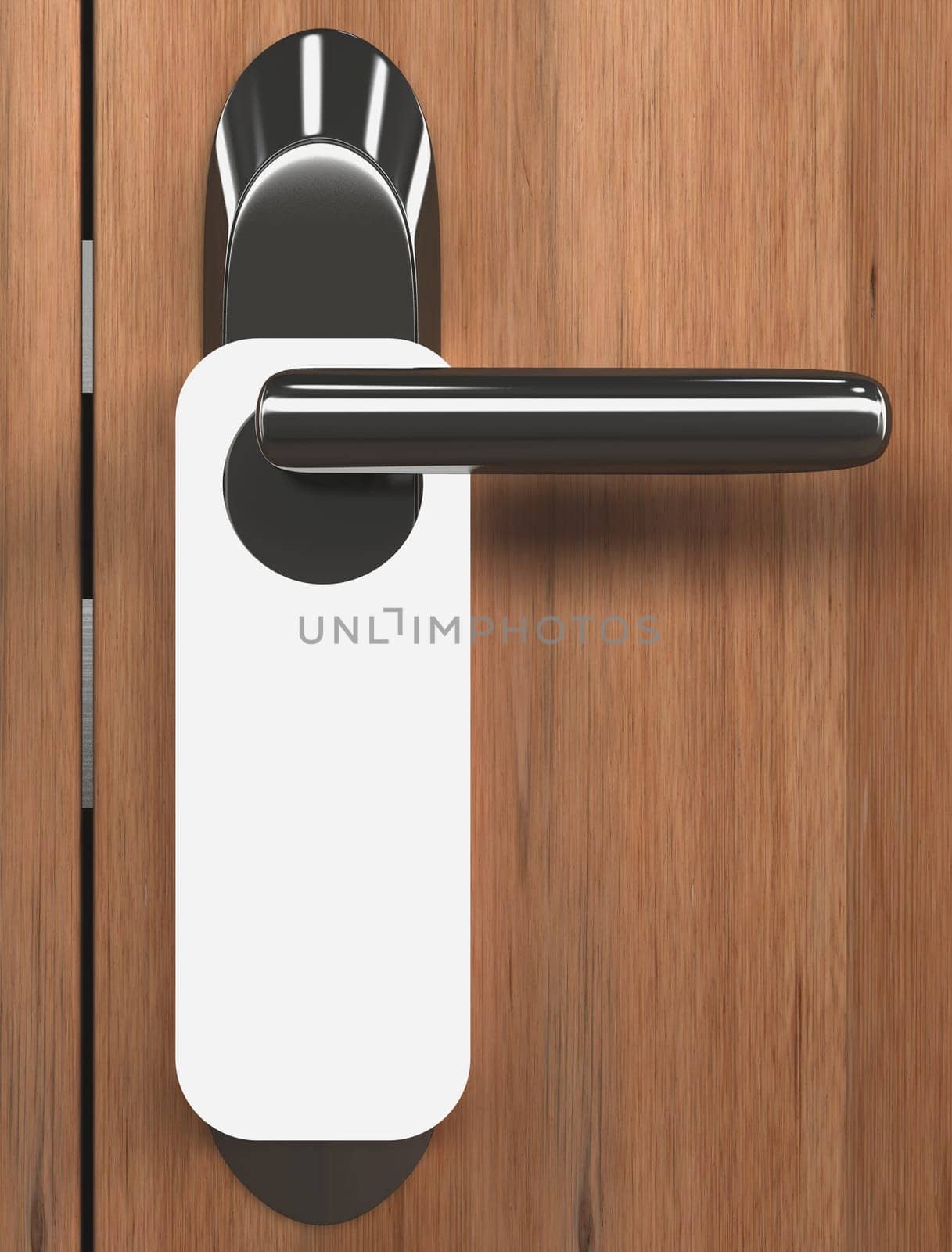Doorknob with a white tag. Your text on the white space.