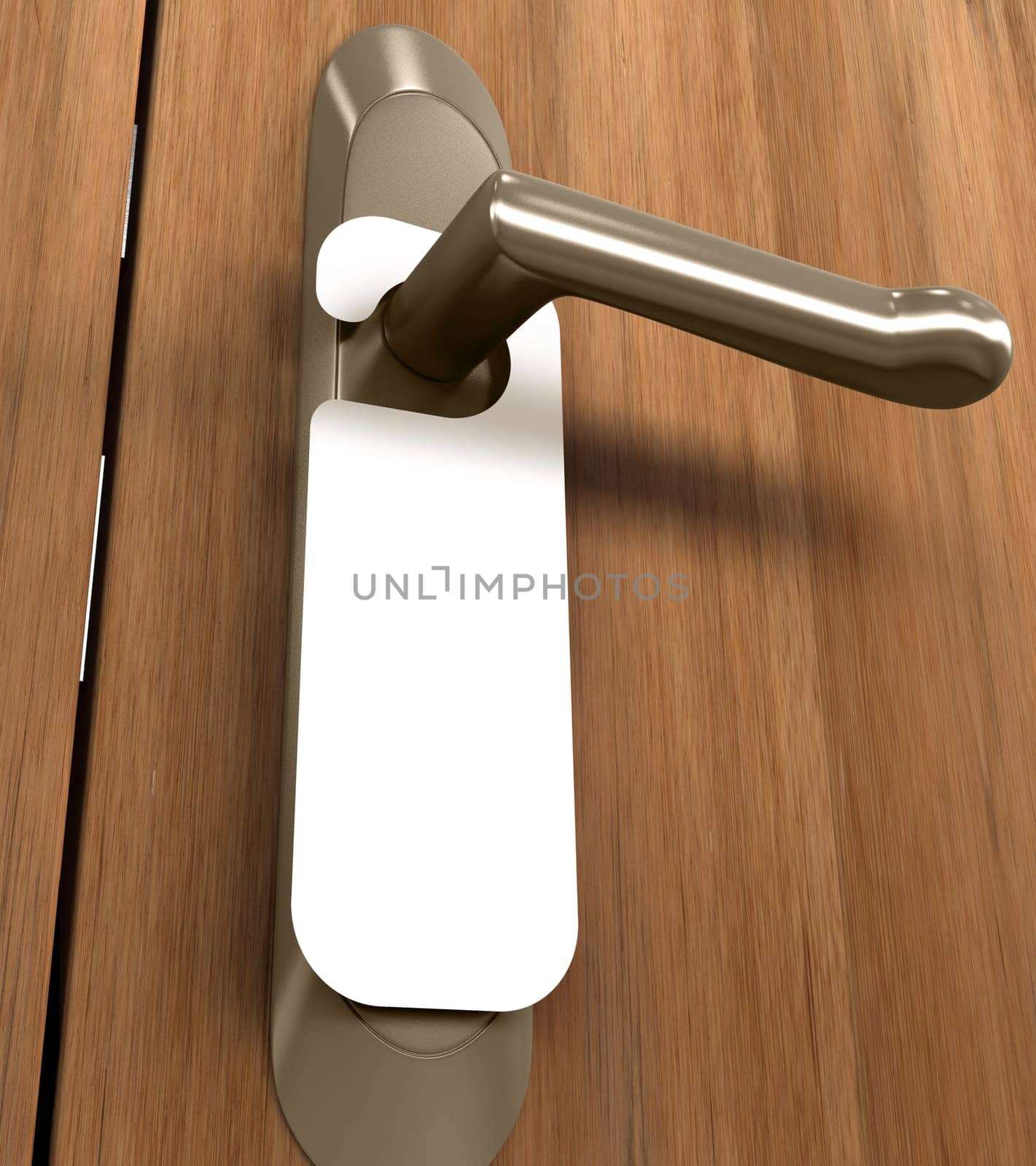 Doorknob with a white tag. Your text on the white space.