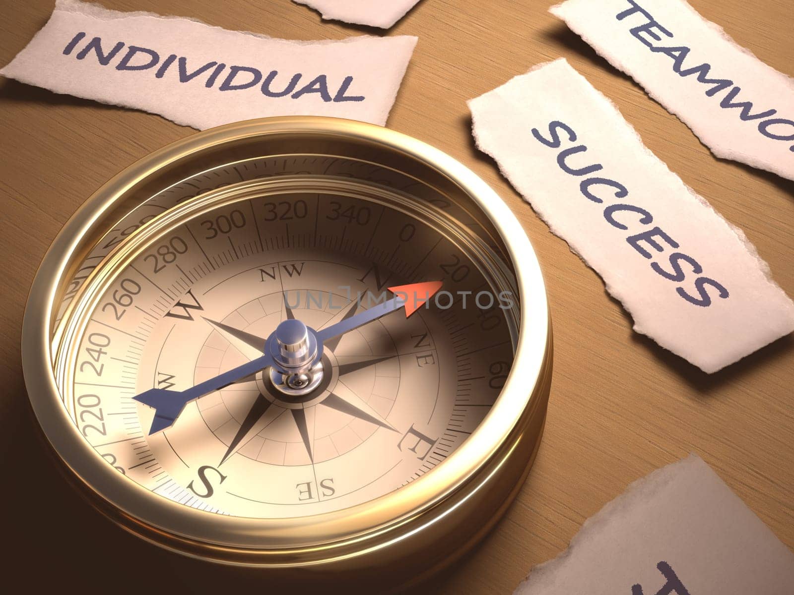 Compass indicating the best direction to take. Clipping path included.