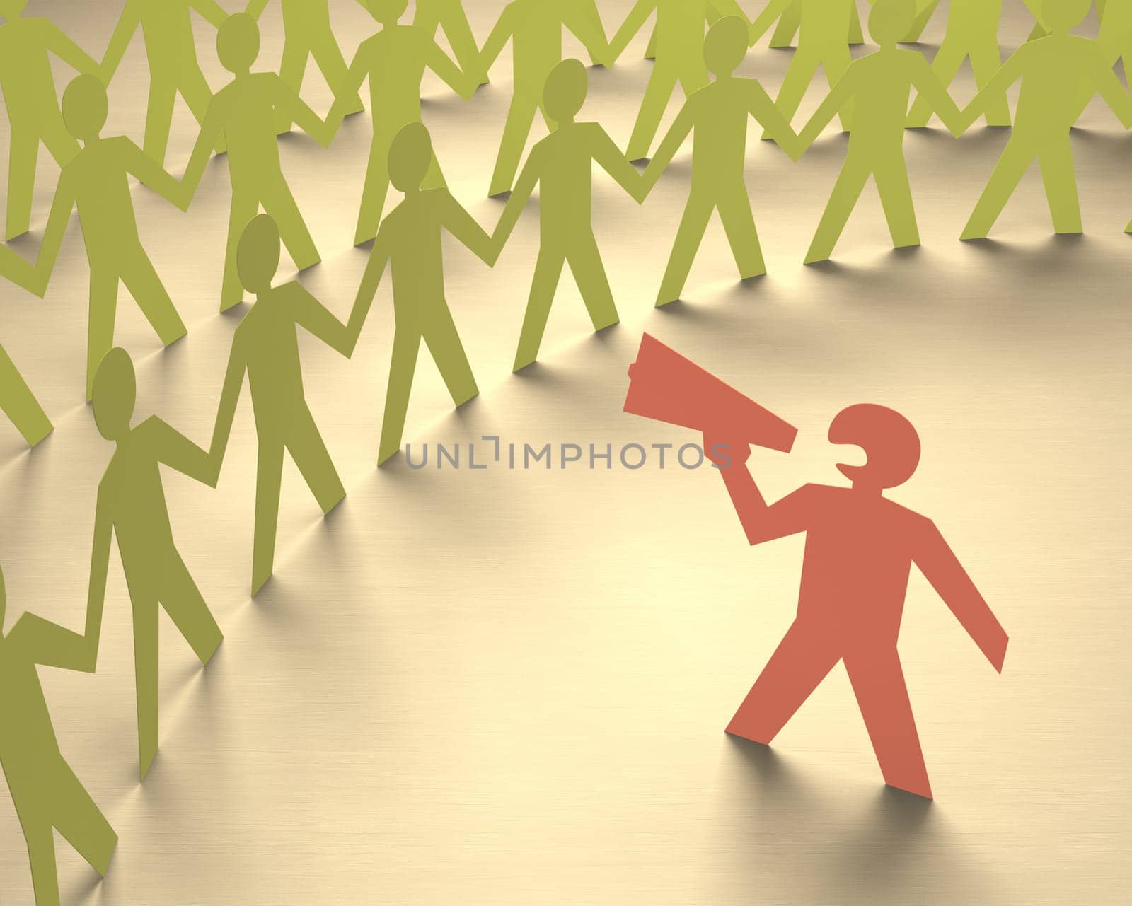 The boss speaking loud to your team. Clipping path included.