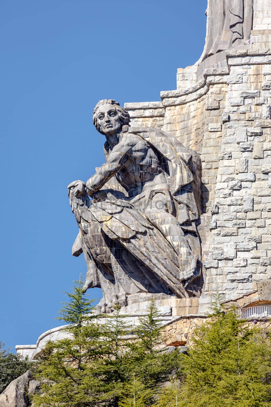 Sculptures by Juan de Avalos in cross Valley of the Fallen, Valle de los Caidos, Madrid, spain