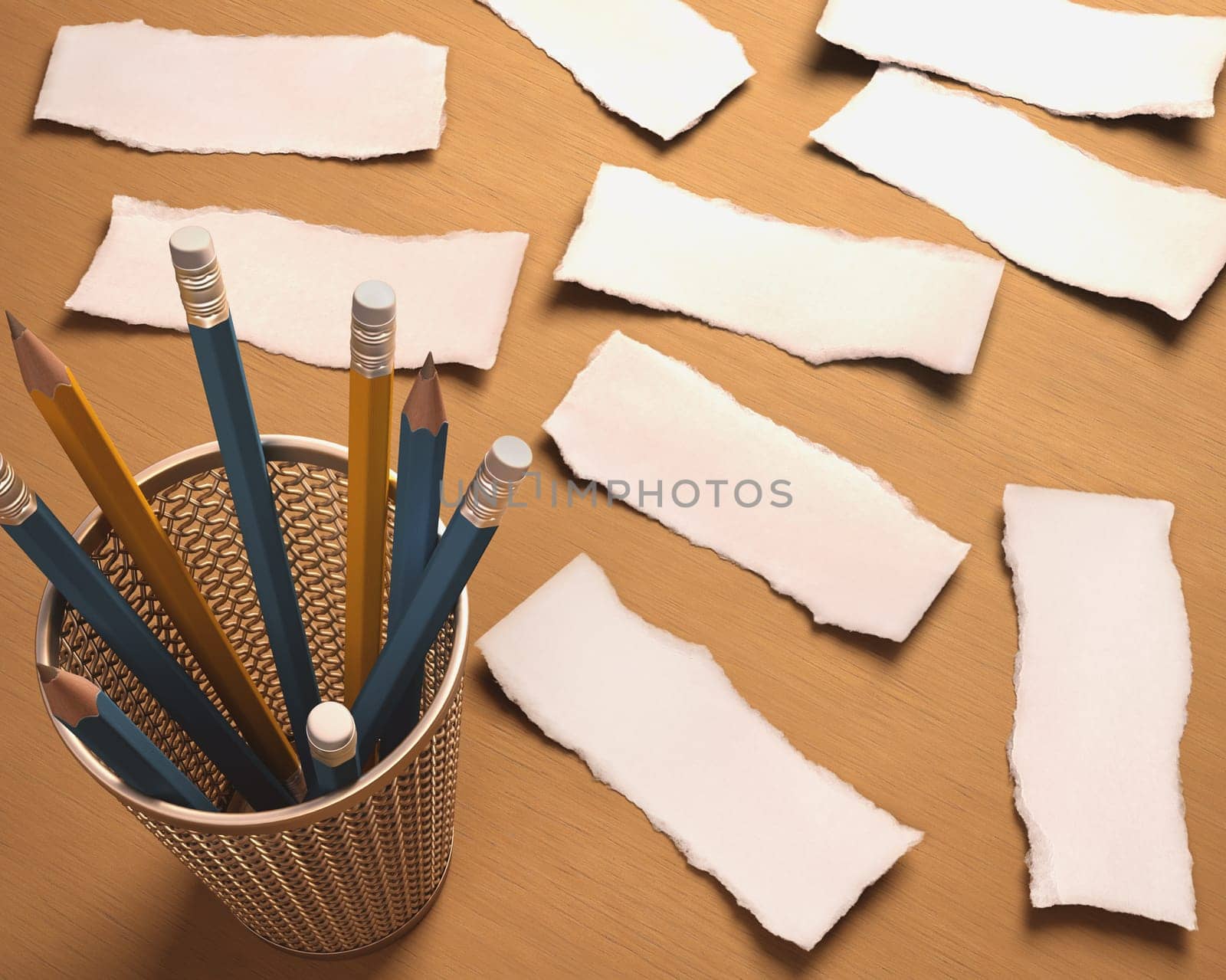 Your text on blank pieces of paper. Clipping path included.
