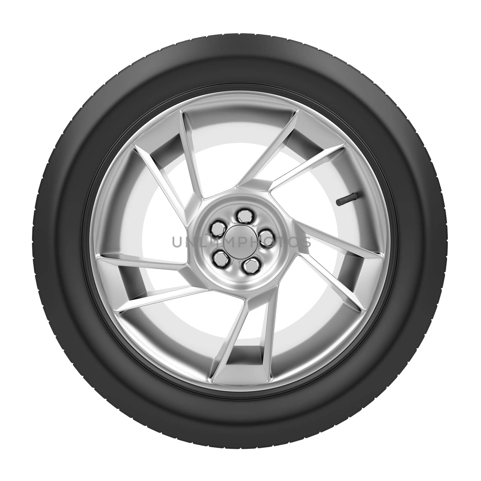 Car wheel isolated on white