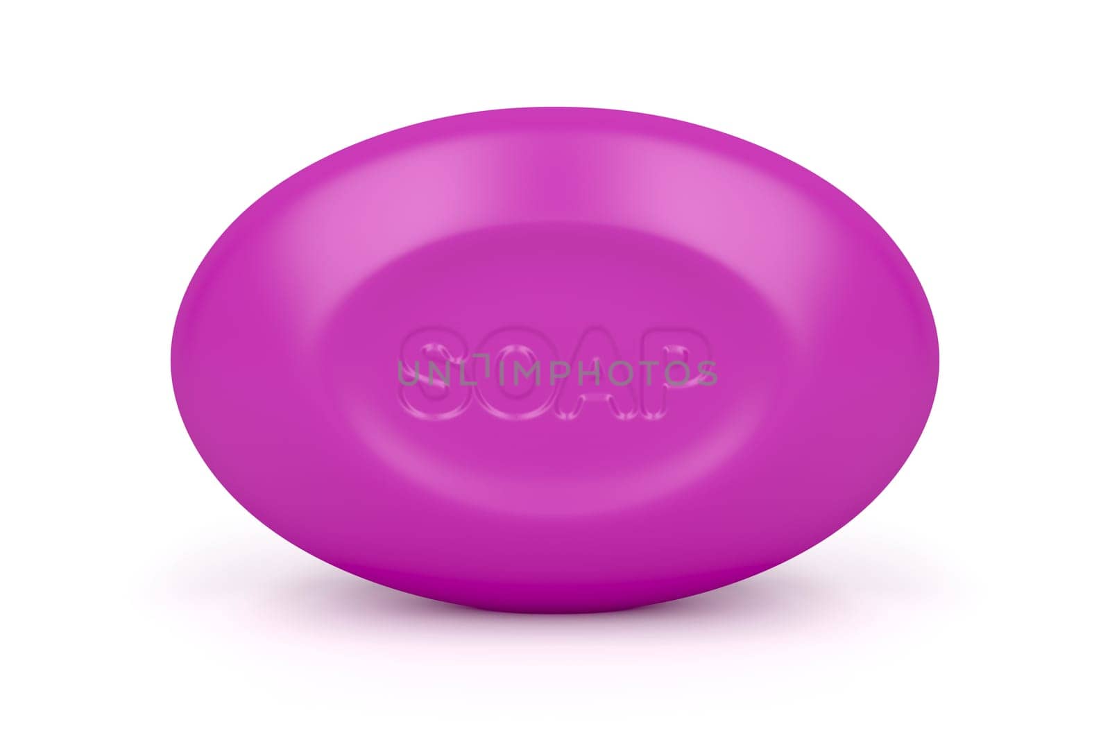 Purple soap on white background