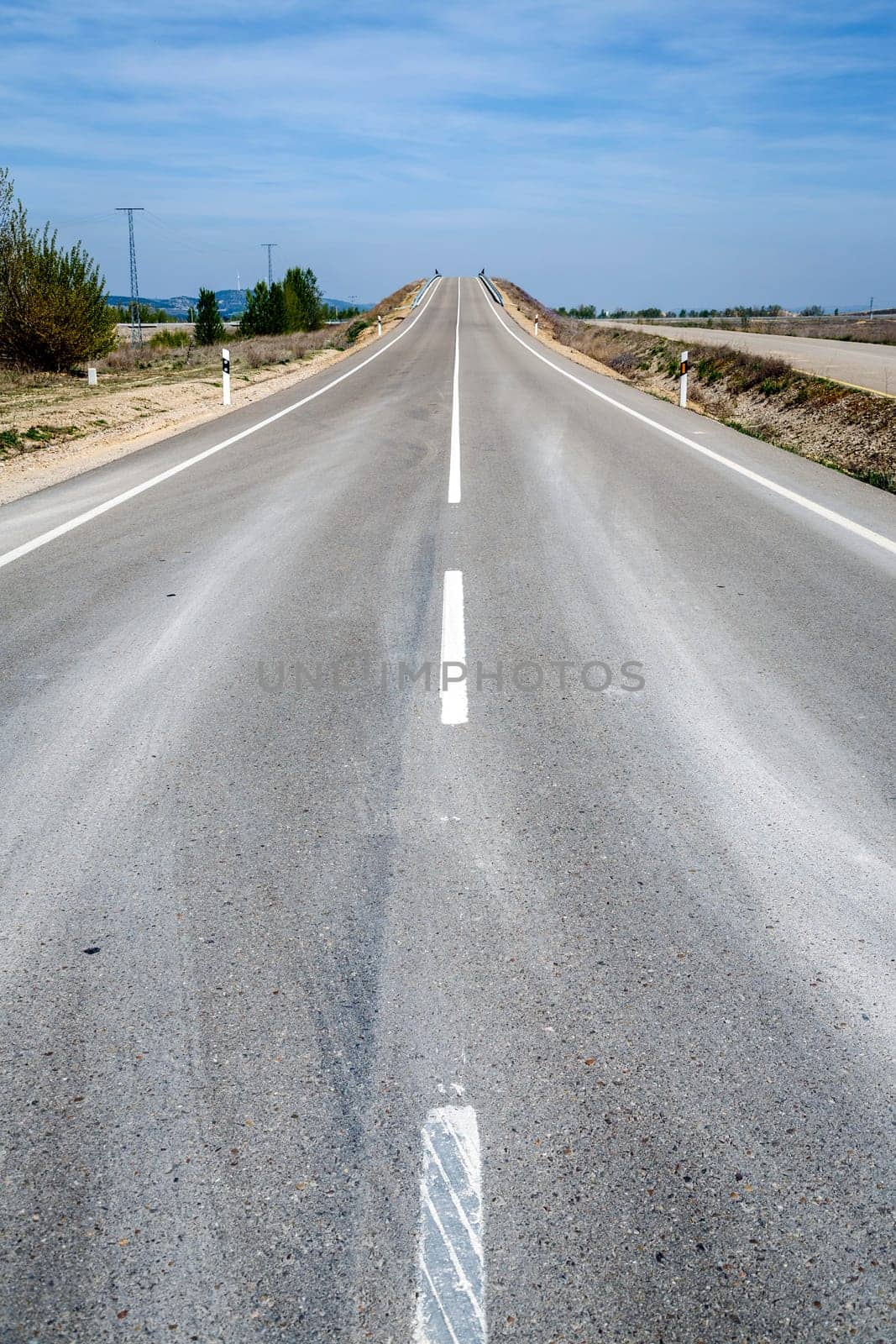 baden stretch of road, typical in land of Castile, Spain