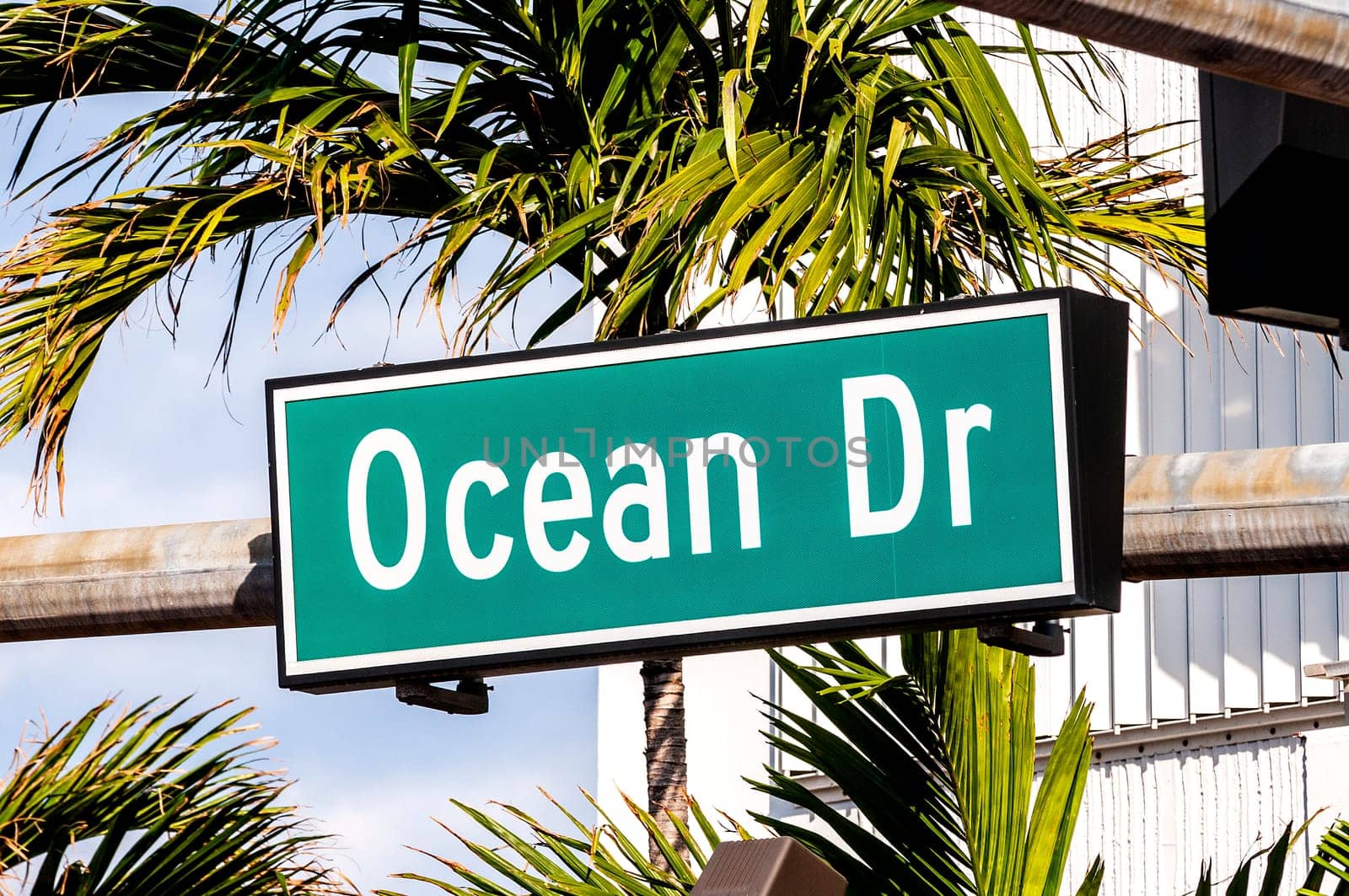 street sign of famous street Ocean Drive