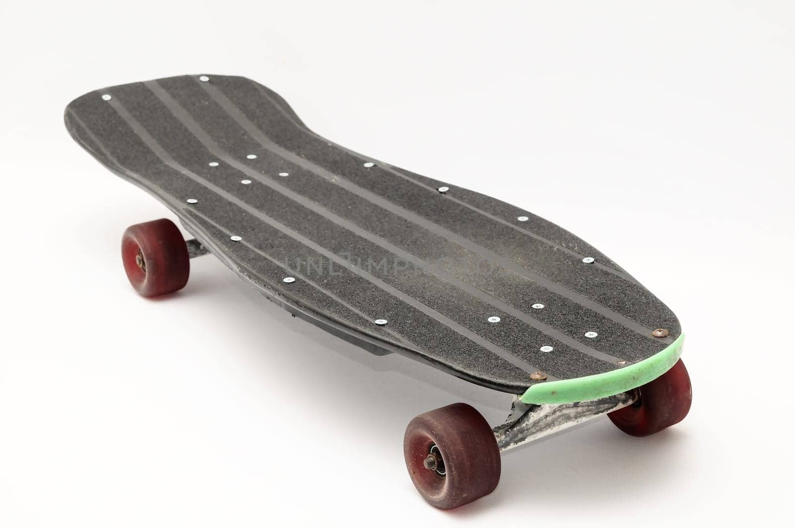 Vintage Style Black Skateboard on a white Background