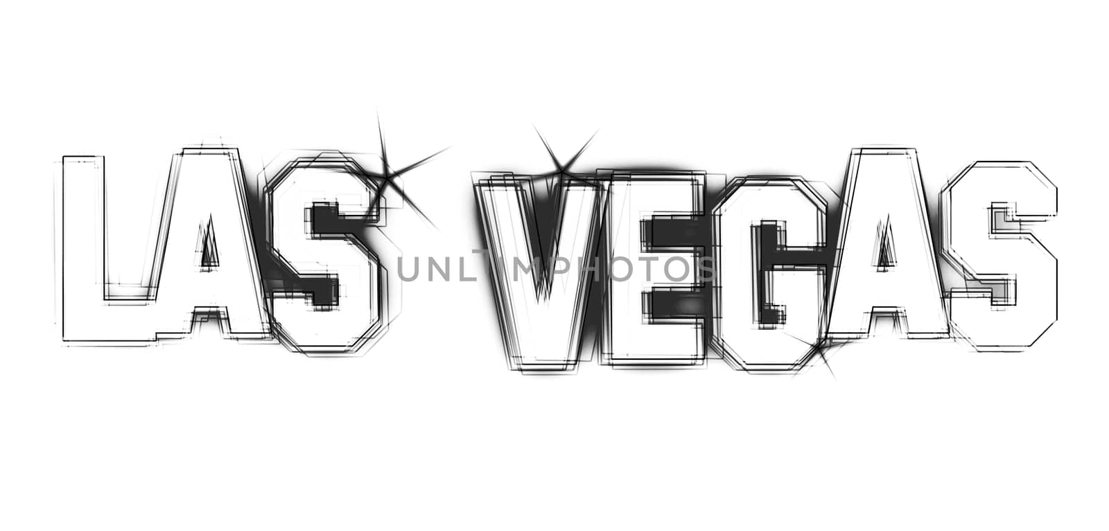 LAS VEGAS Illustration as LED Lights for your Presentation or website