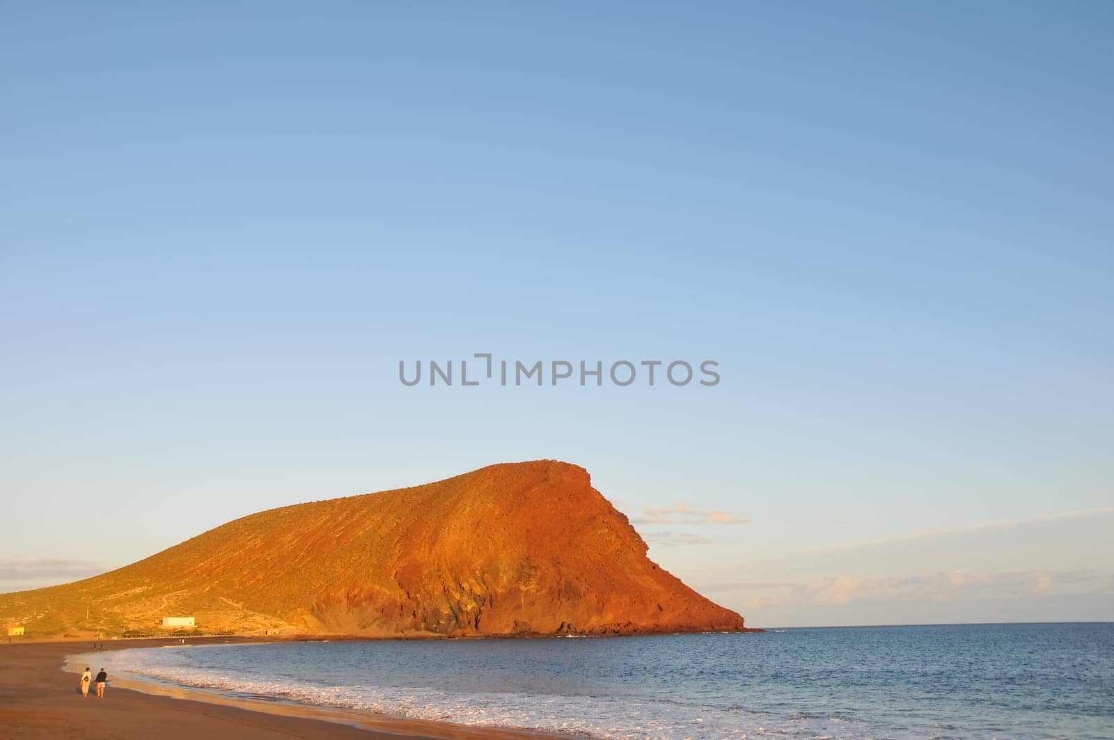 Spectacular Sundown In Mountains el Medano Tenerife Spain Europe