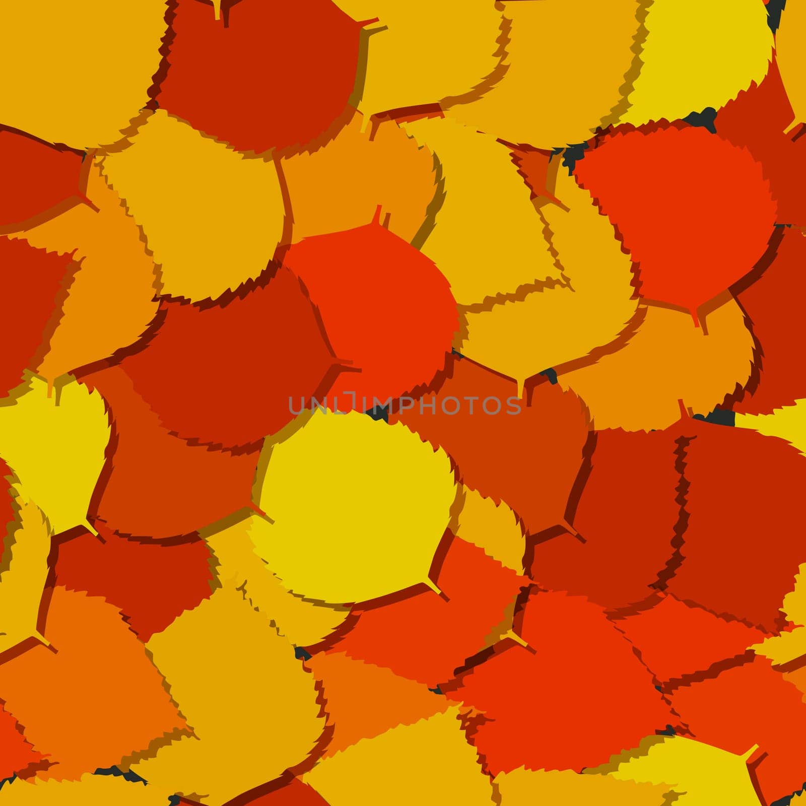 Seamless background with autumn leaves on the ground.