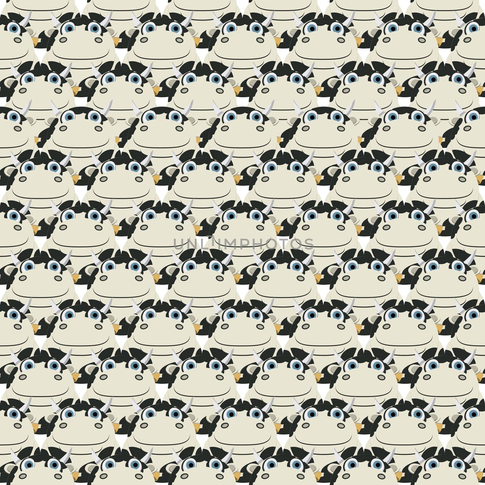 Seamless pattern design with cartoon  cows