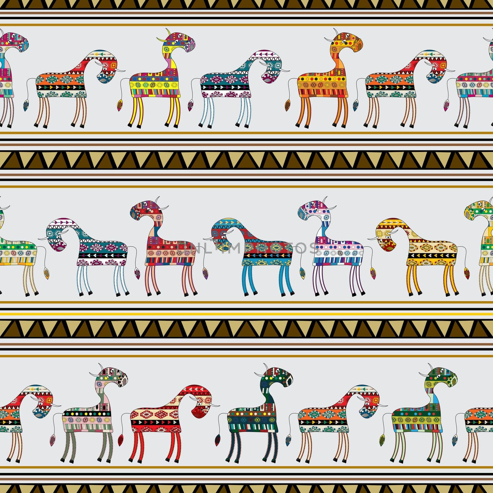 Seamless background pattern with colored cows
