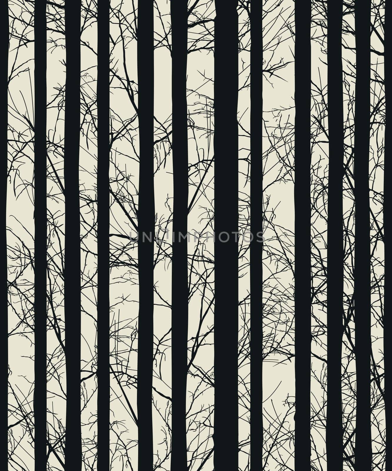 Seamless texture with trees, forest tile background